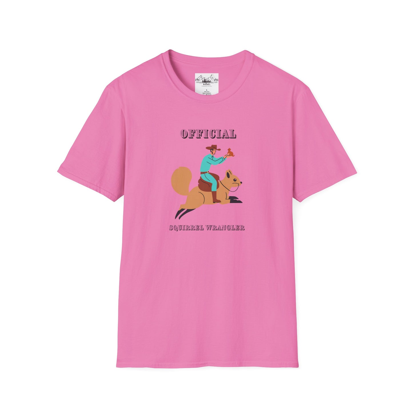 Official Squirrel Wrangler T-Shirt – Cowboy on a Mission | Unisex Softstyle Tee