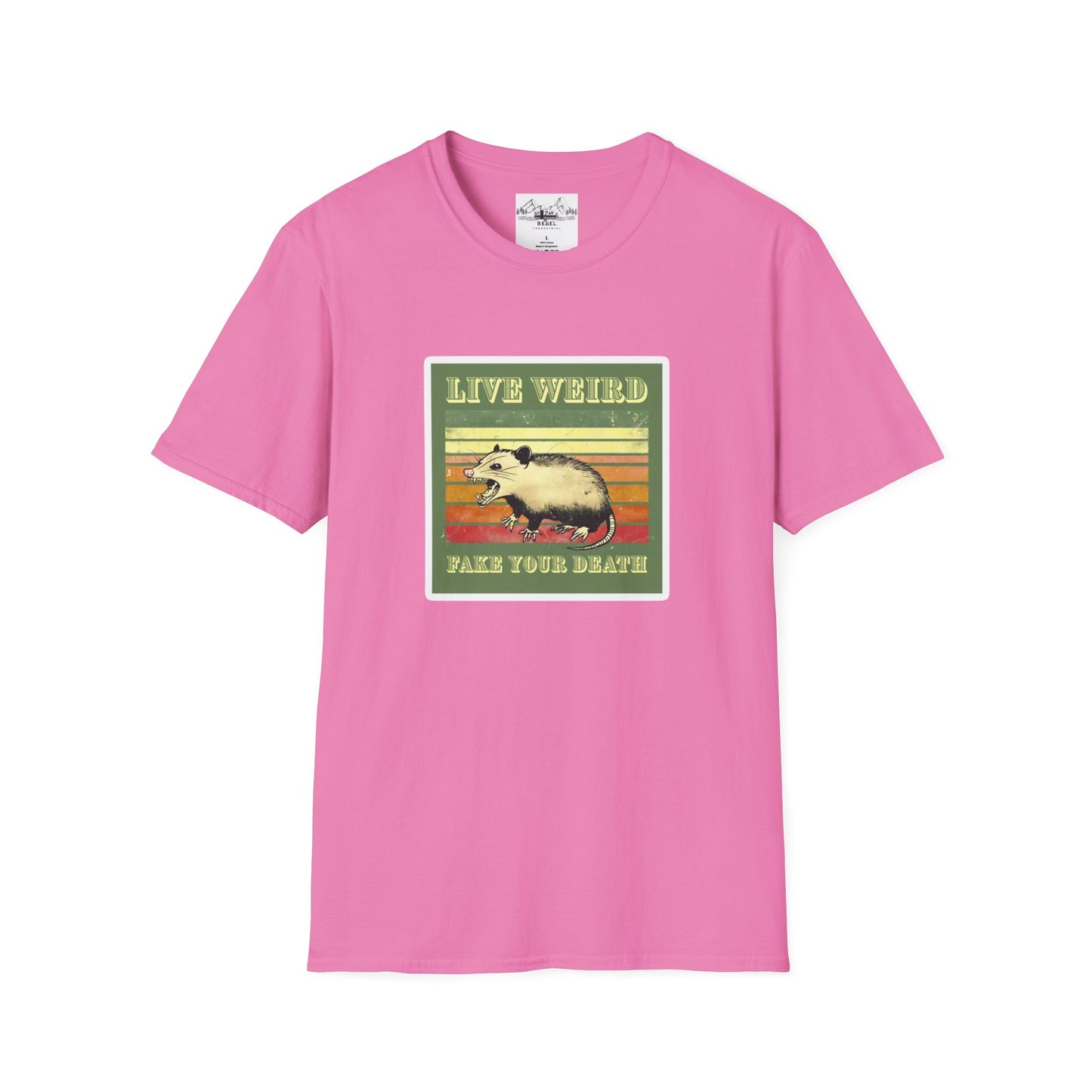 Live Weird, Fake Your Death – Angry Possum T-Shirt