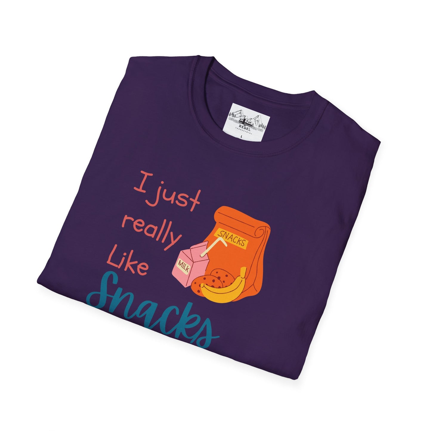 I Just Really Like Snacks T-Shirt – Unisex Softstyle Tee for Grown-Up Snack Lovers