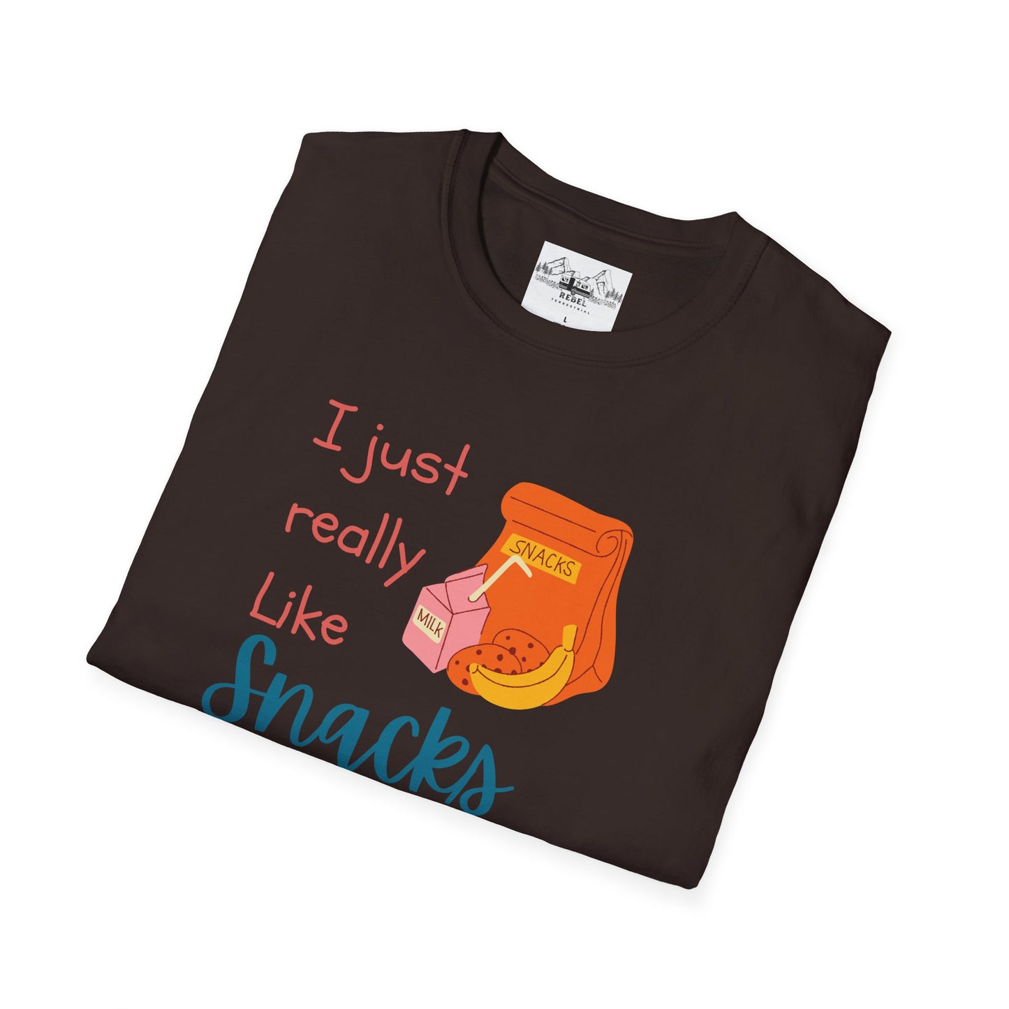 I Just Really Like Snacks T-Shirt – Unisex Softstyle Tee for Grown-Up Snack Lovers