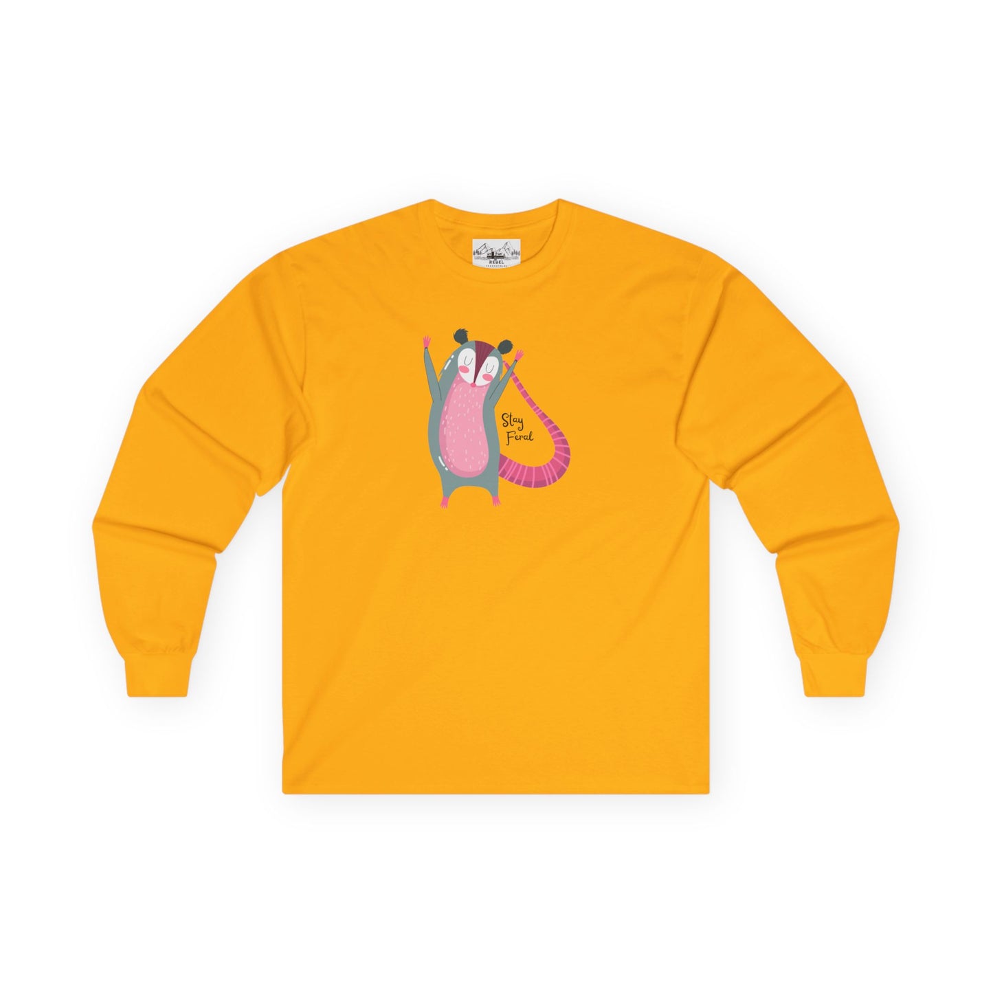 "Stay Feral" – Happy Possum Long Sleeve Tee