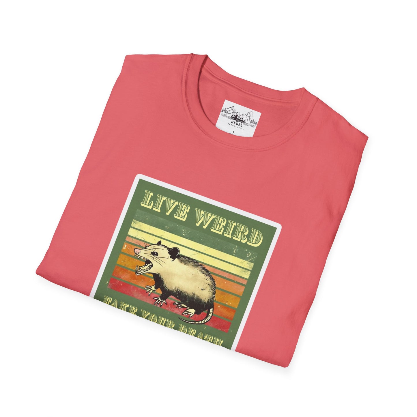 Live Weird, Fake Your Death – Angry Possum T-Shirt