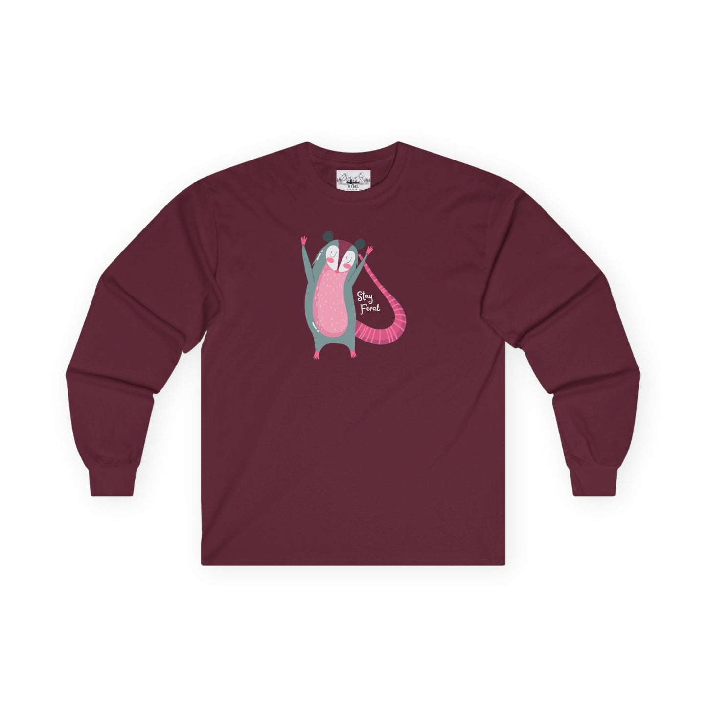 "Stay Feral" – Happy Possum Long Sleeve Tee