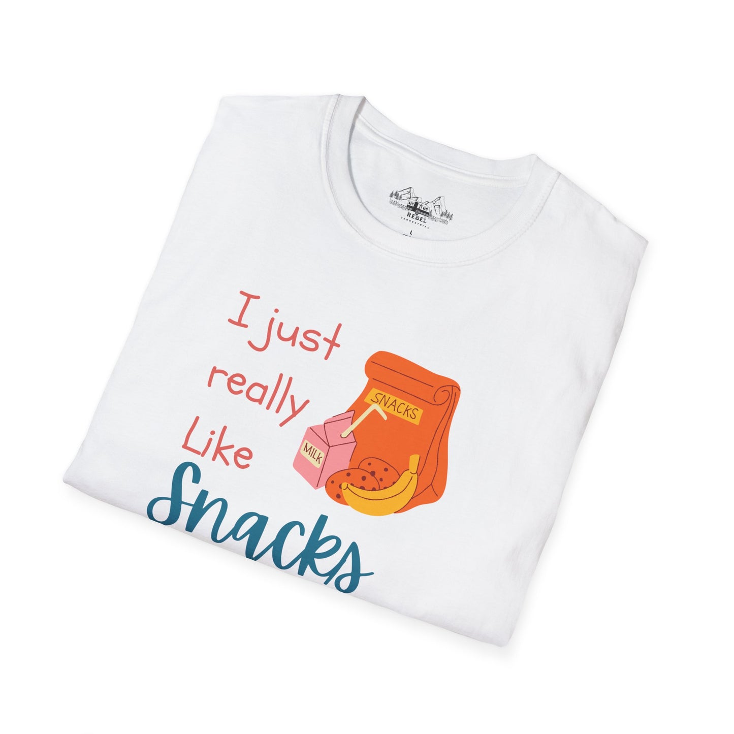 I Just Really Like Snacks T-Shirt – Unisex Softstyle Tee for Grown-Up Snack Lovers