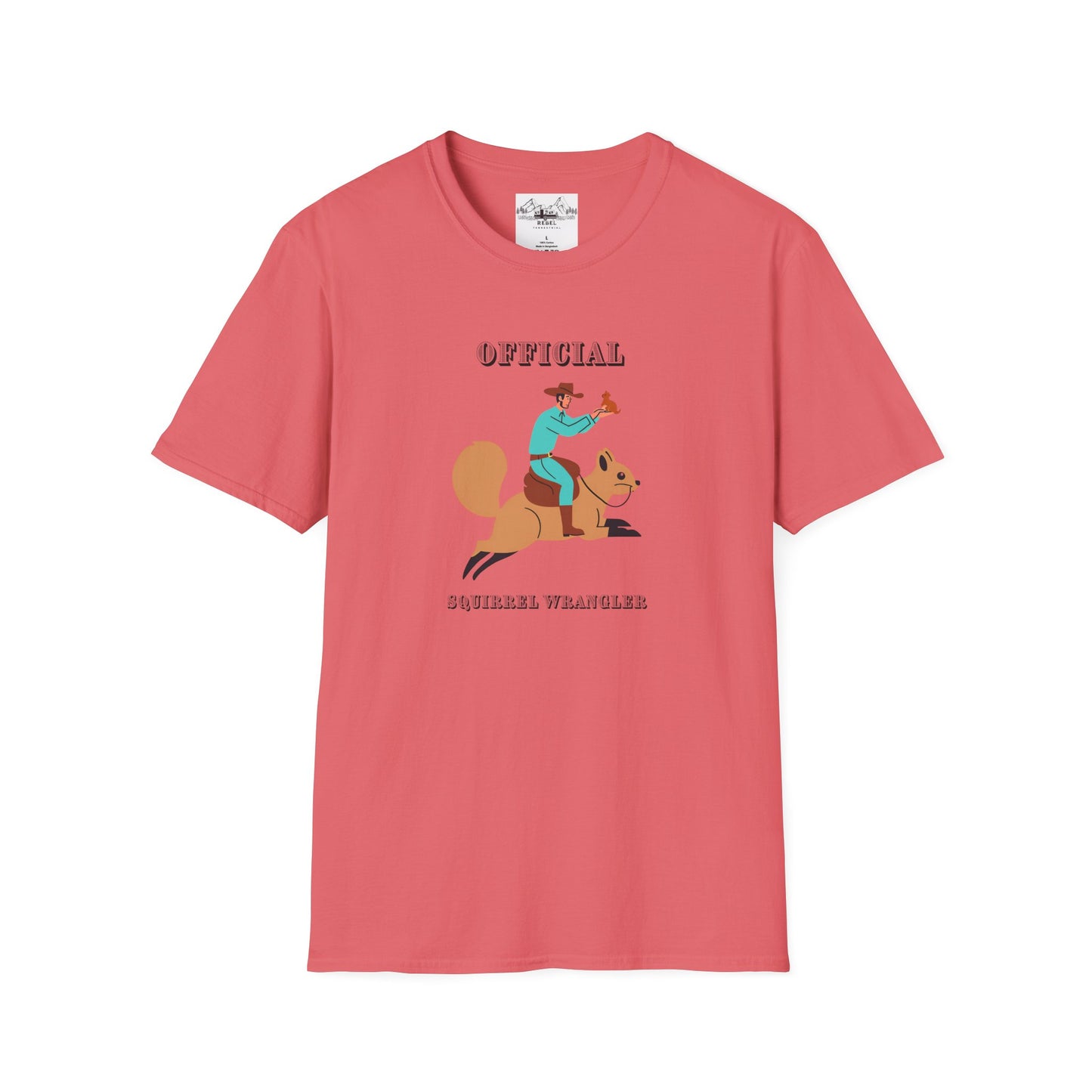 Official Squirrel Wrangler T-Shirt – Cowboy on a Mission | Unisex Softstyle Tee