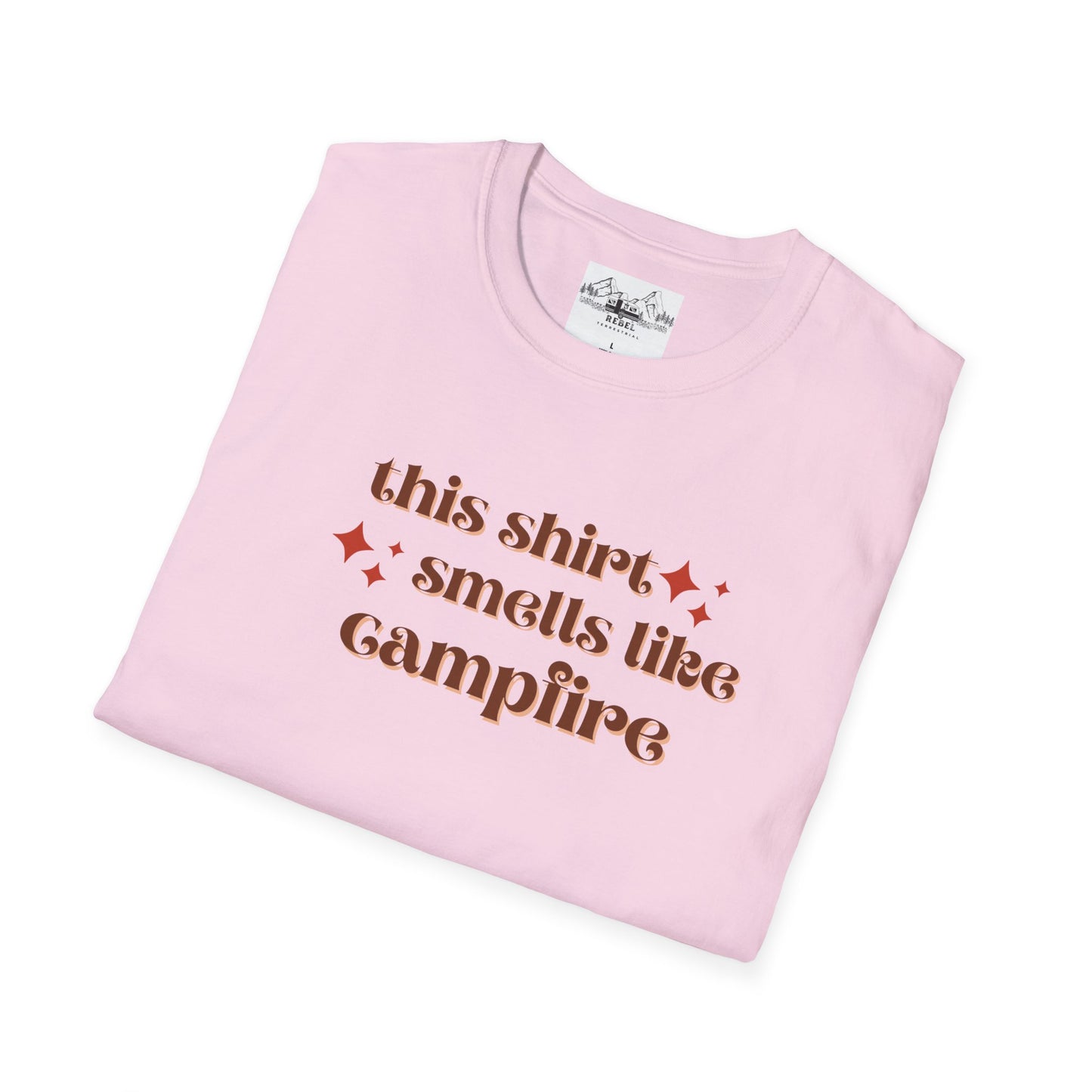This Shirt Smells Like Campfire – Cozy Outdoorsy Unisex Softstyle T-Shirt