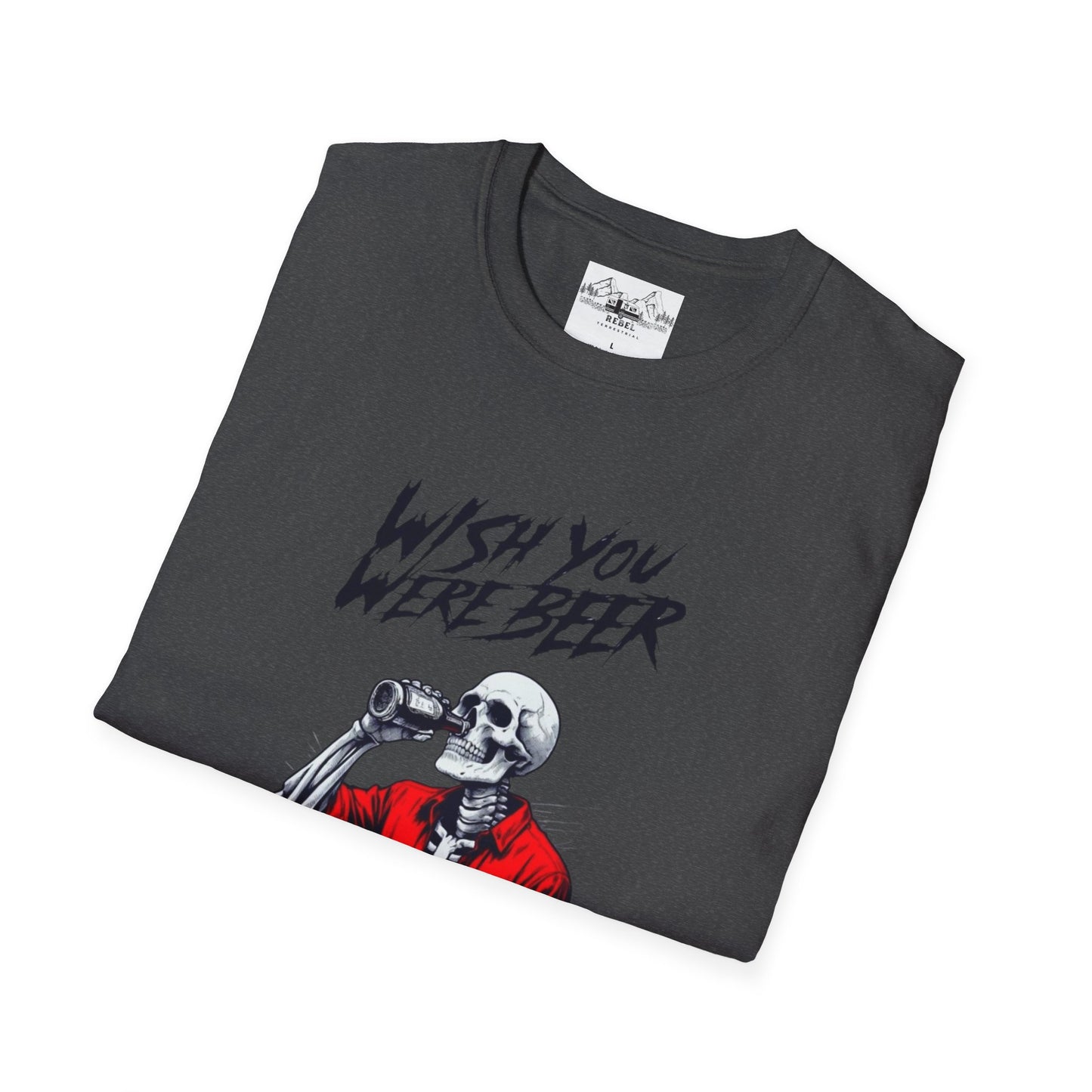 Wish You Were Beer – Funny Skeleton Drinking Tee