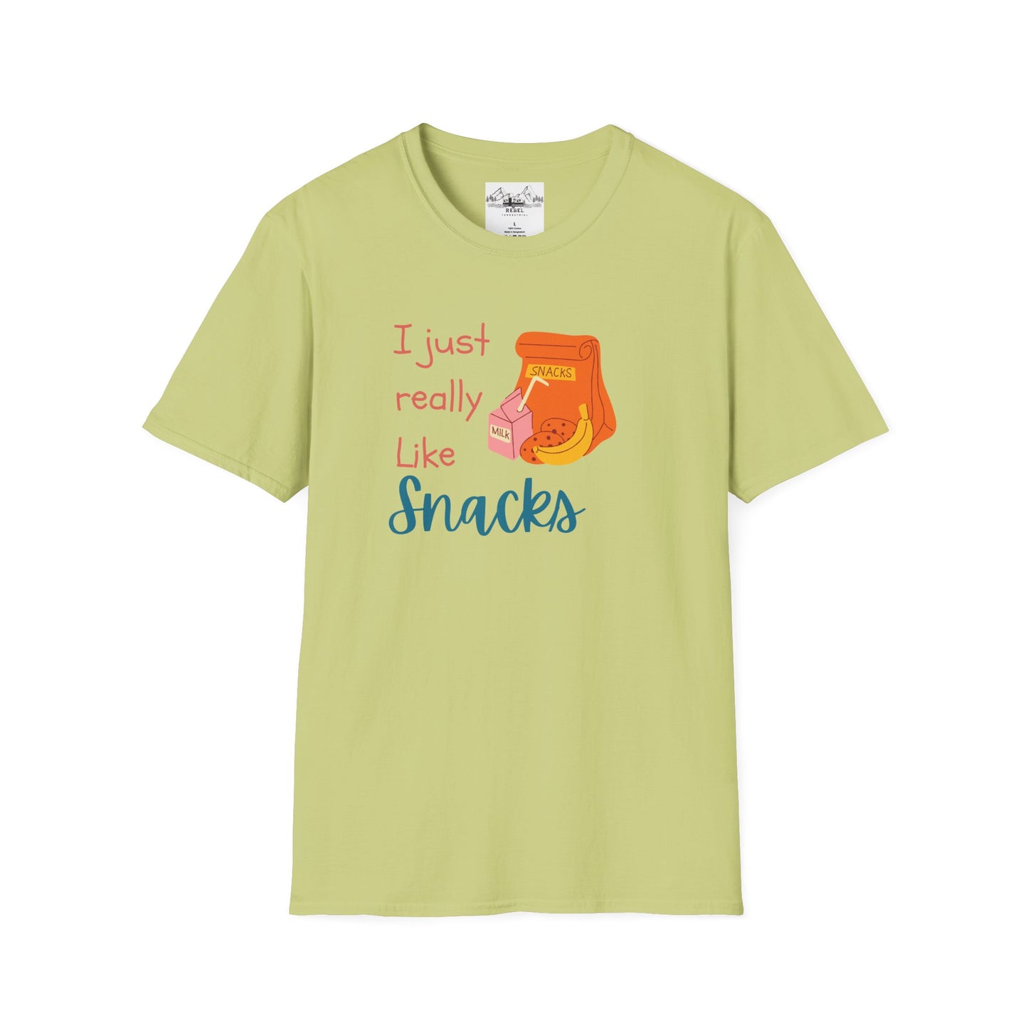 I Just Really Like Snacks T-Shirt – Unisex Softstyle Tee for Grown-Up Snack Lovers