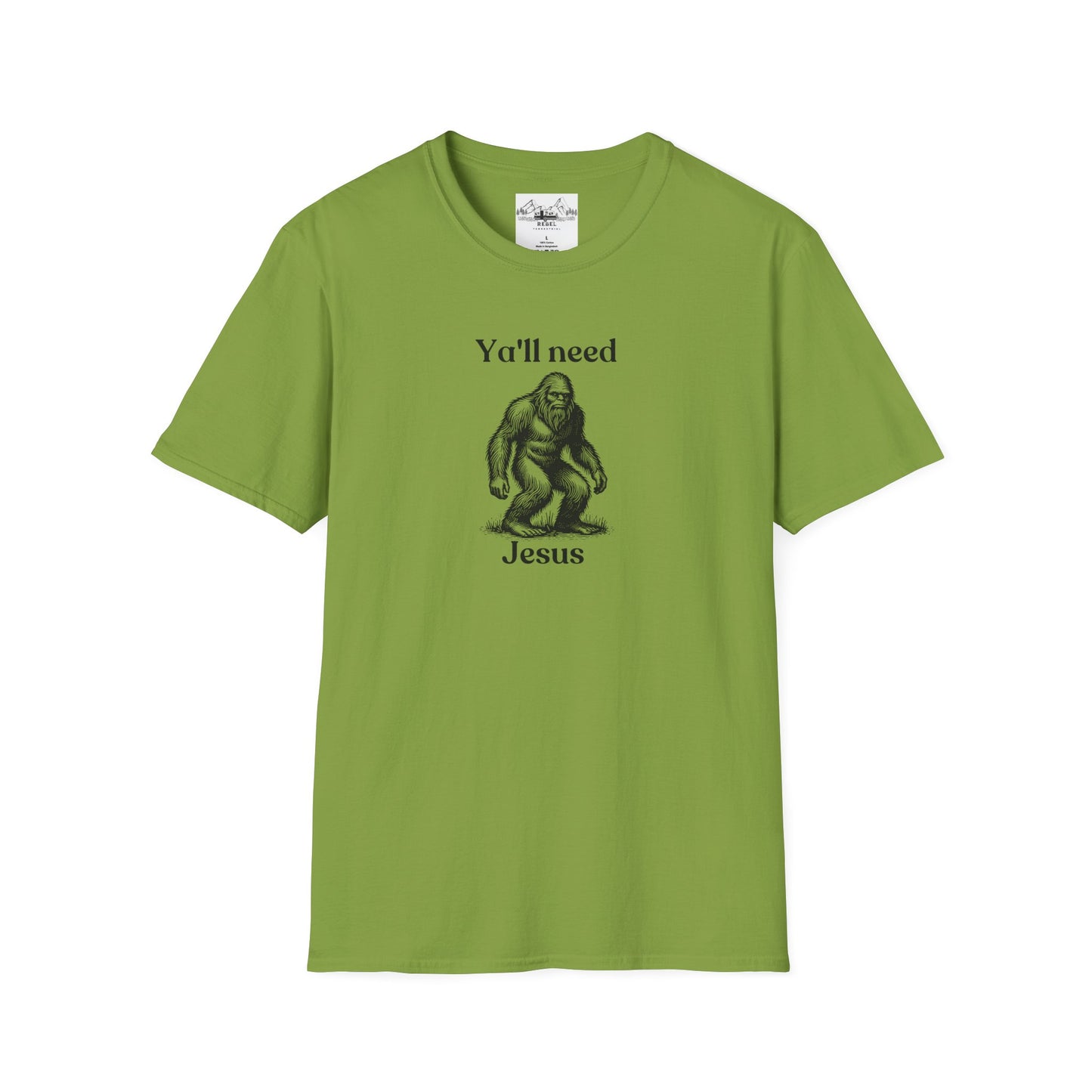 Y’all Need Jesus Bigfoot T-Shirt – Unisex Softstyle Tee