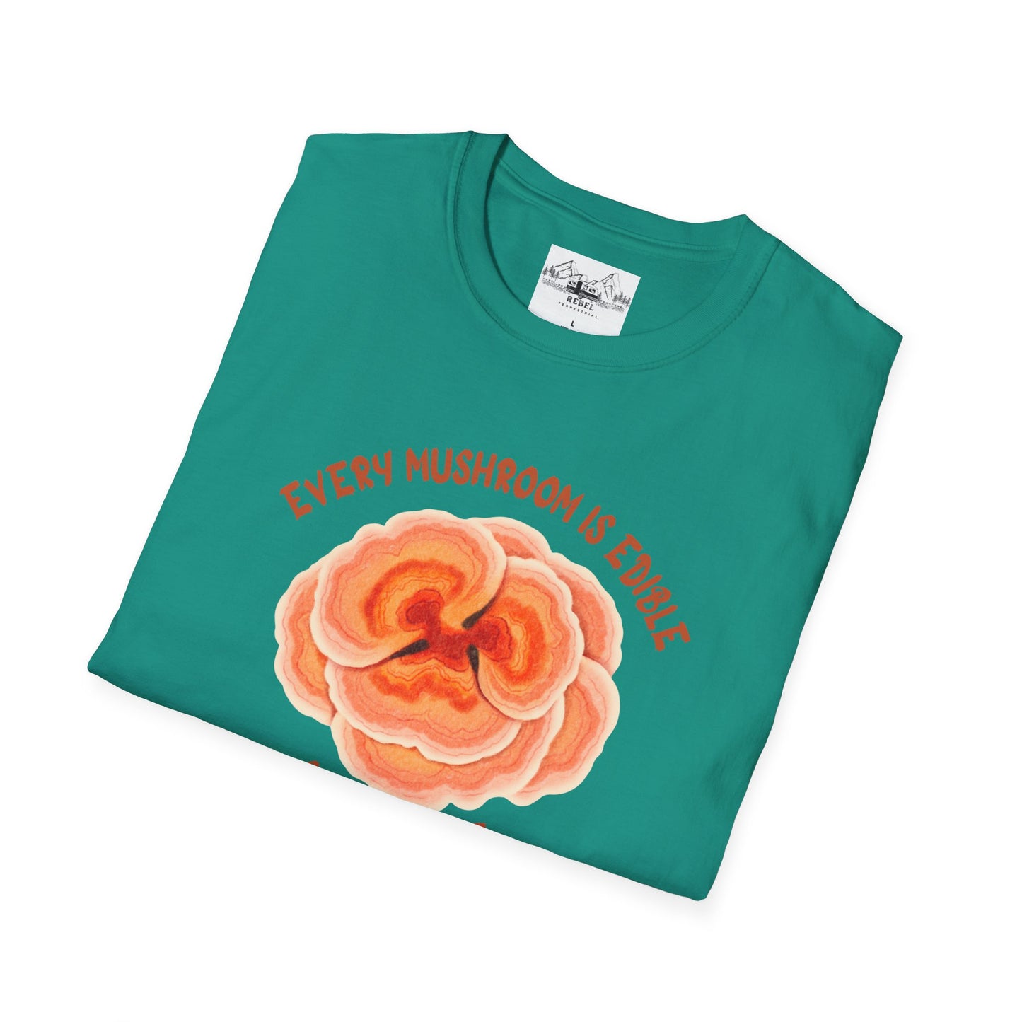 Turkey Tail Mushroom "Every Mushroom is Edible (Some Only Once)" Unisex Softstyle T-Shirt