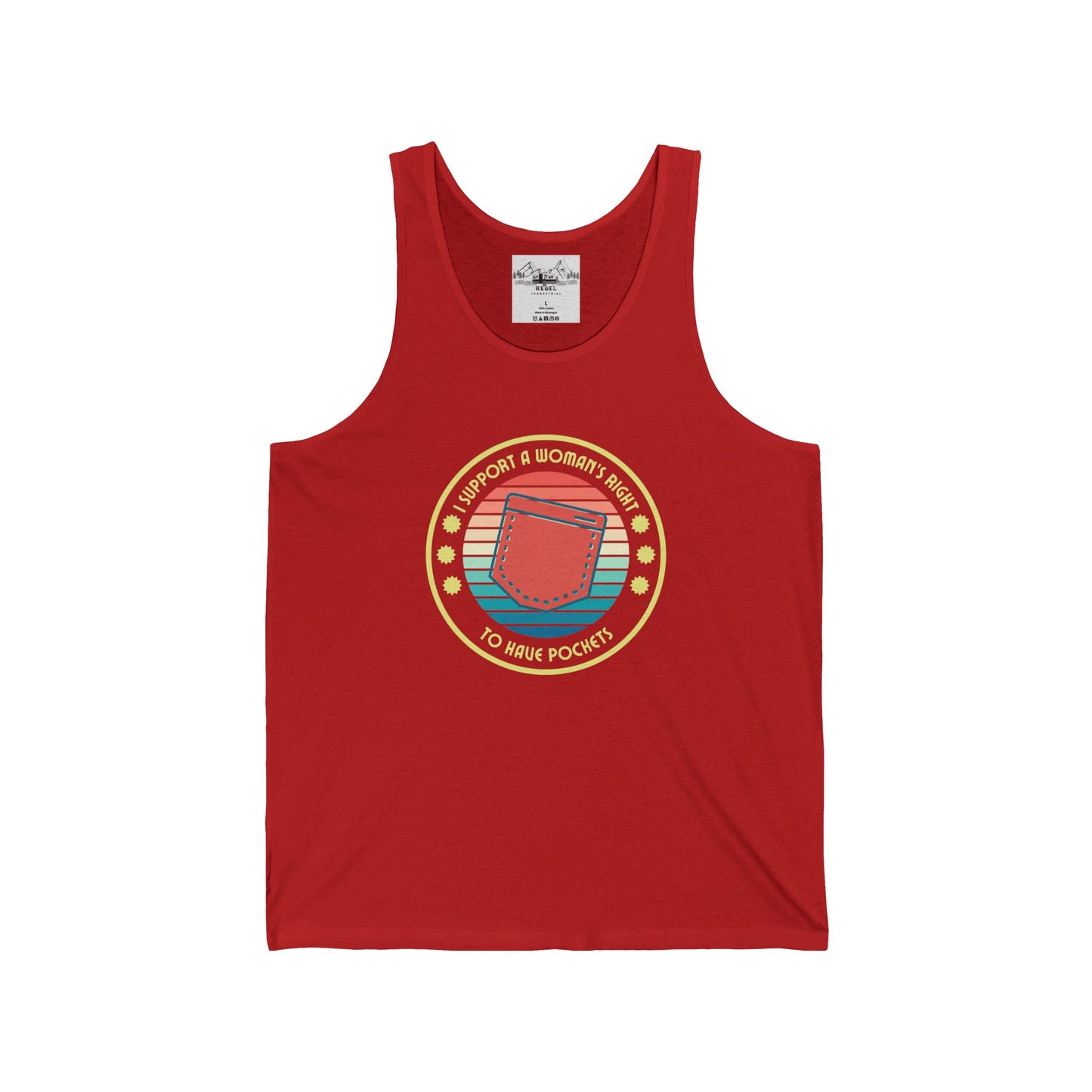 I Support a Woman’s Right to Have Pockets – Unisex Jersey Tank