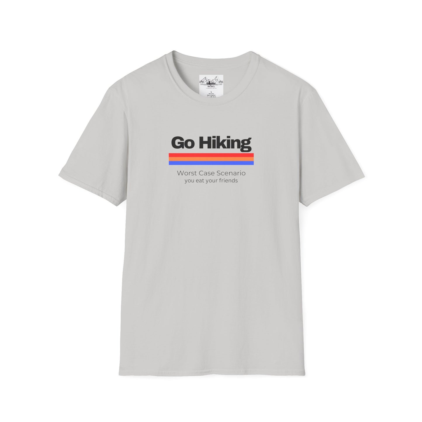 Go Hiking – Worst Case Scenario You Eat Your Friends | Retro Unisex Softstyle T-Shirt