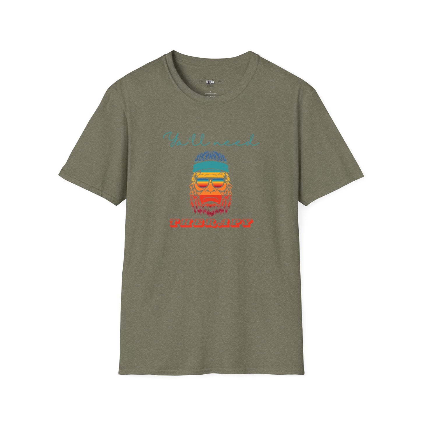 Y’all Need Therapy – Rainbow Bigfoot T-Shirt | Unisex Softstyle Tee