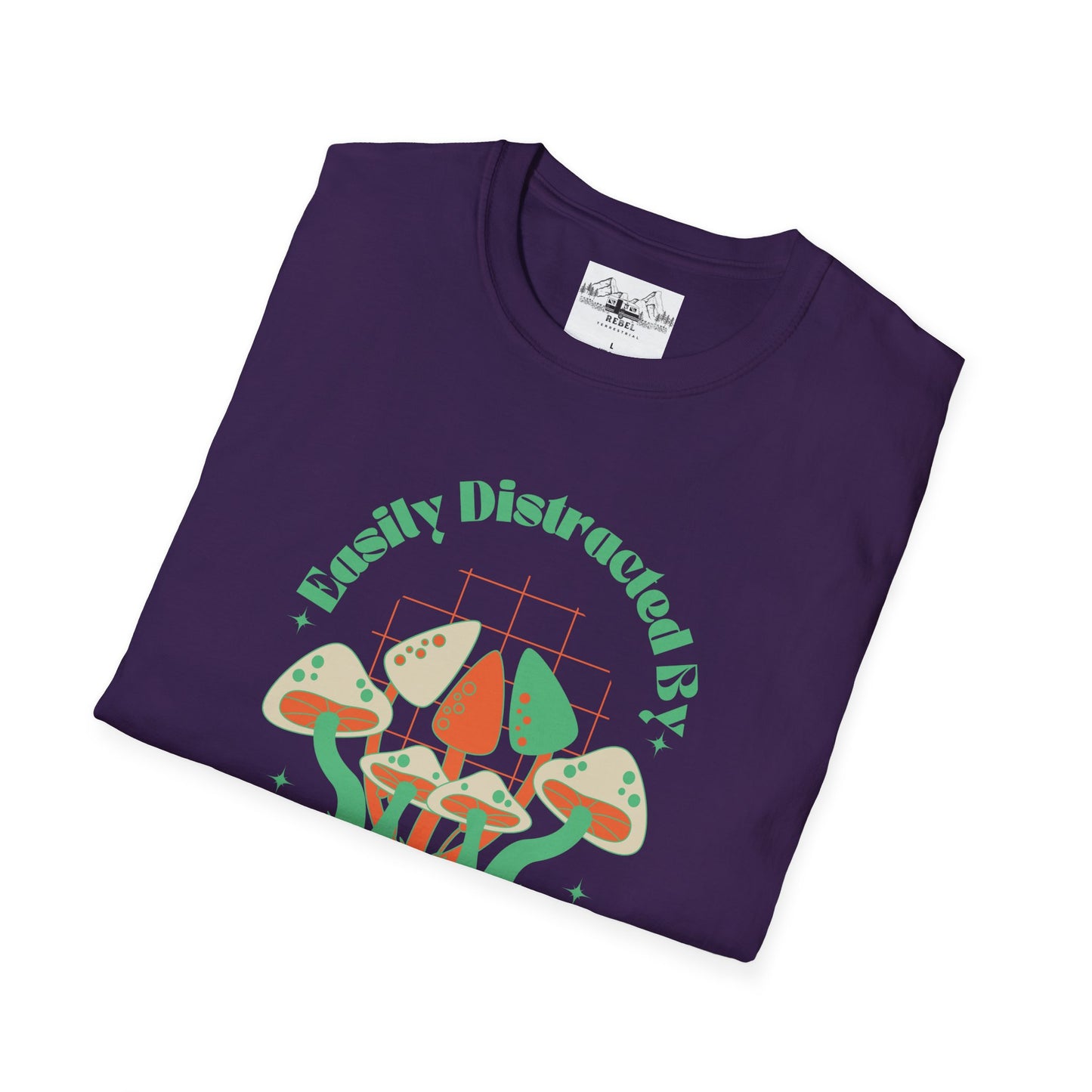 Easily Distracted by Mushrooms – Retro Mushroom Unisex T-Shirt