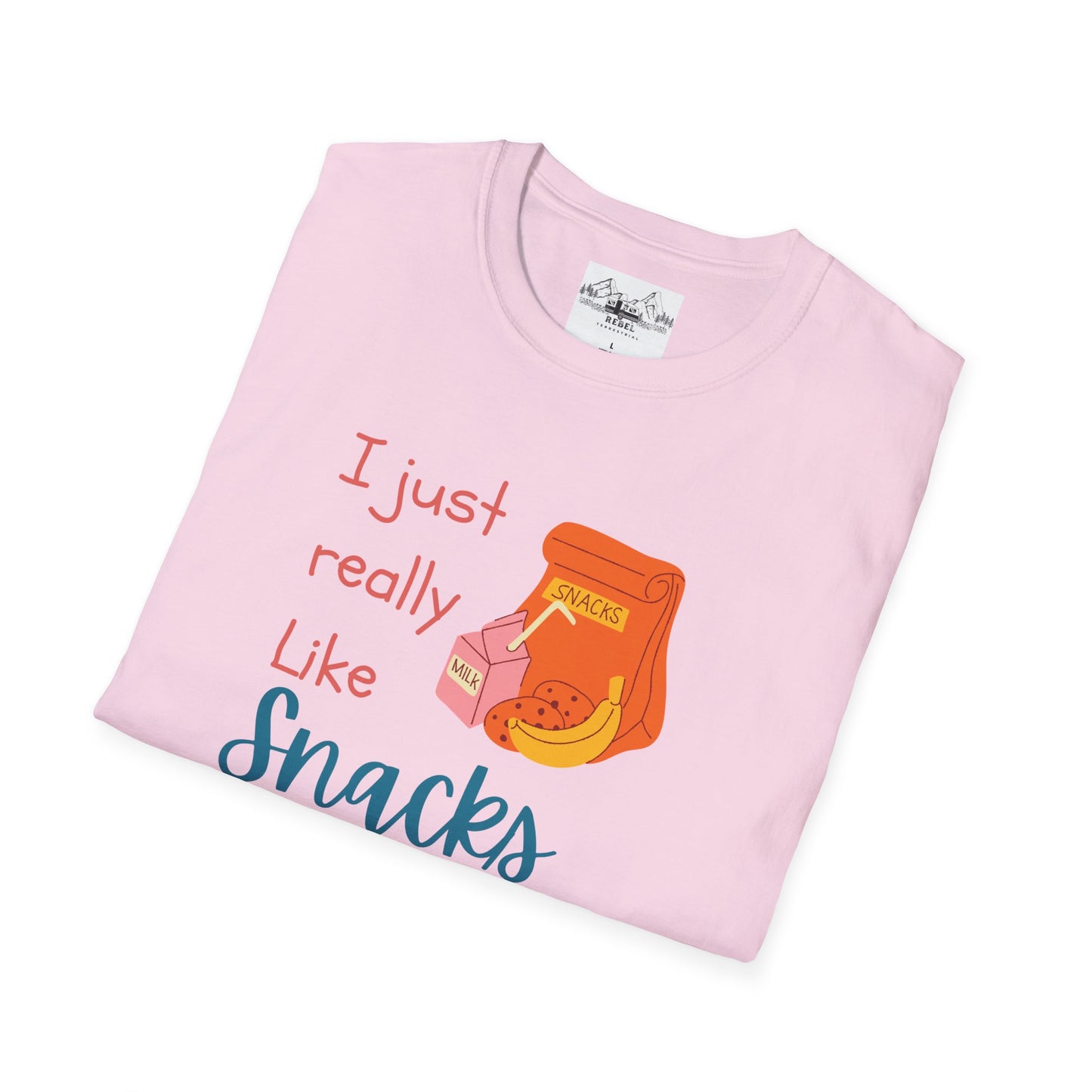 I Just Really Like Snacks T-Shirt – Unisex Softstyle Tee for Grown-Up Snack Lovers
