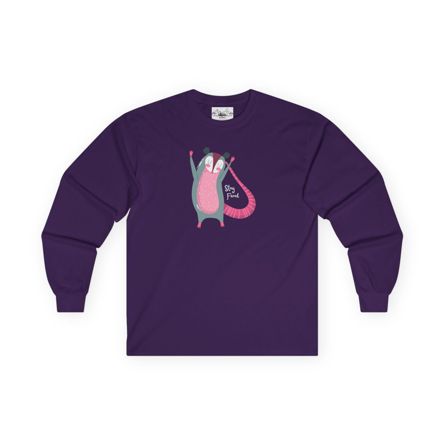 "Stay Feral" – Happy Possum Long Sleeve Tee