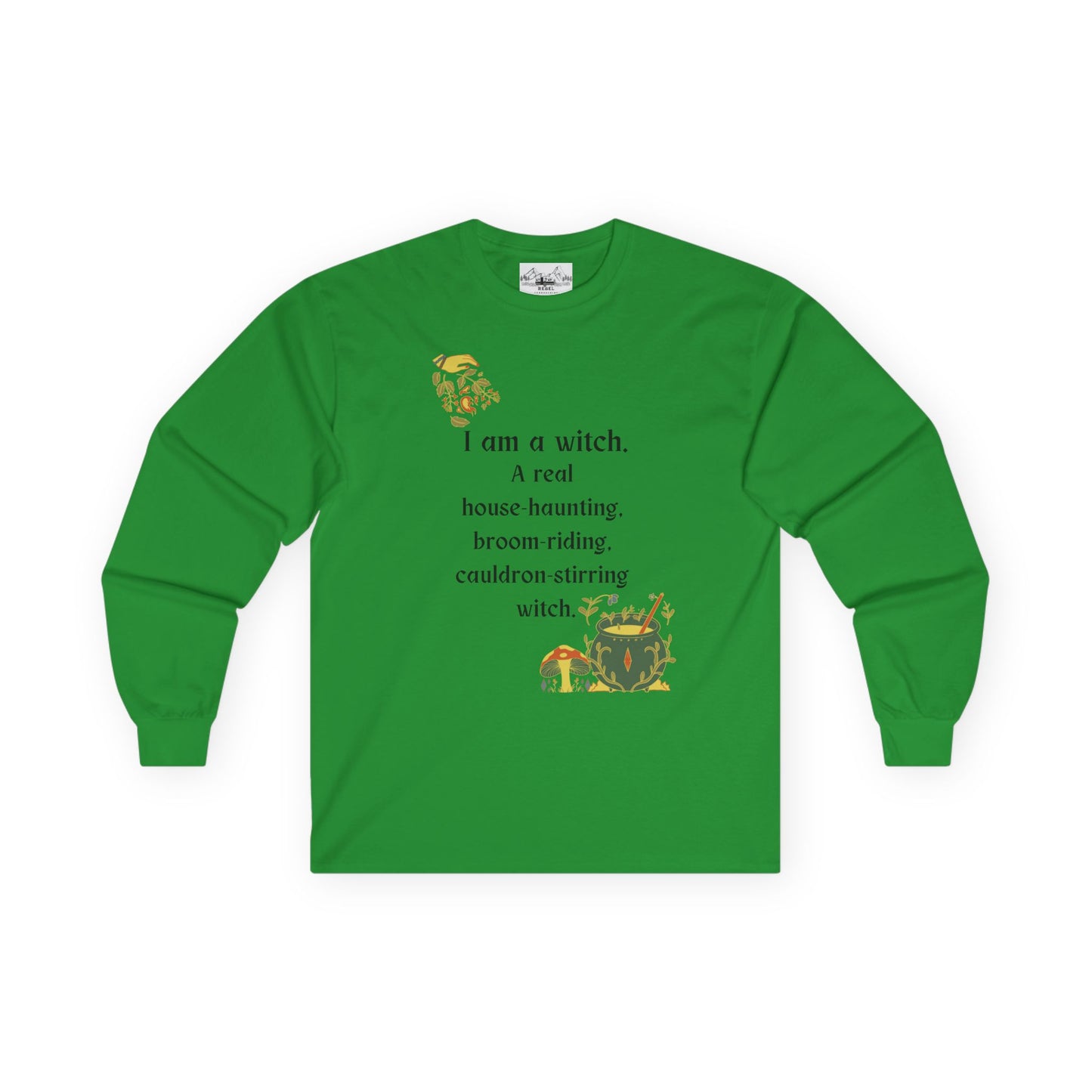 The Real Witch Cauldron & Broom Unisex Long Sleeve T-Shirt