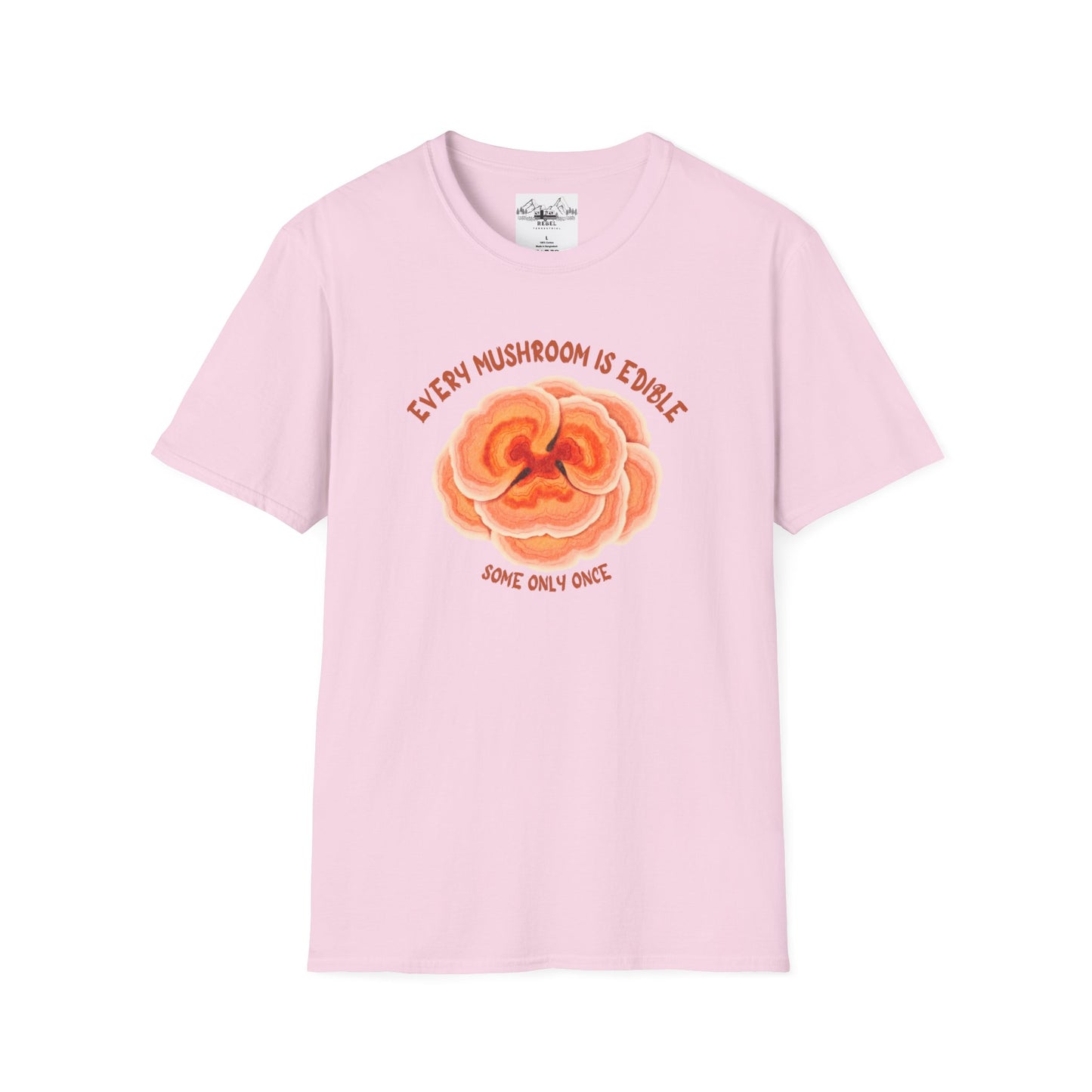 Turkey Tail Mushroom "Every Mushroom is Edible (Some Only Once)" Unisex Softstyle T-Shirt