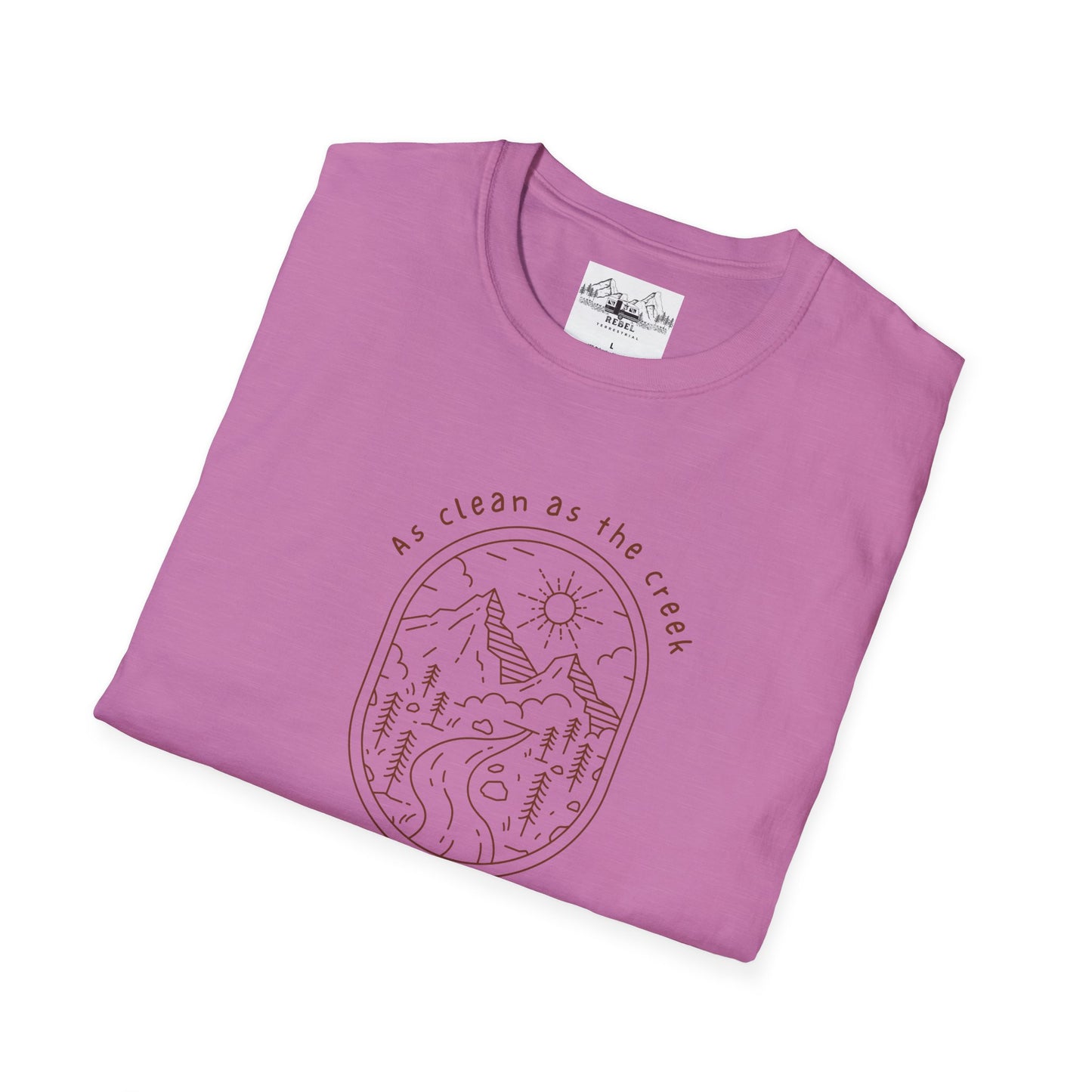 As Clean as the Creek I Bathed In – Mountain Creek Unisex Softstyle T-Shirt