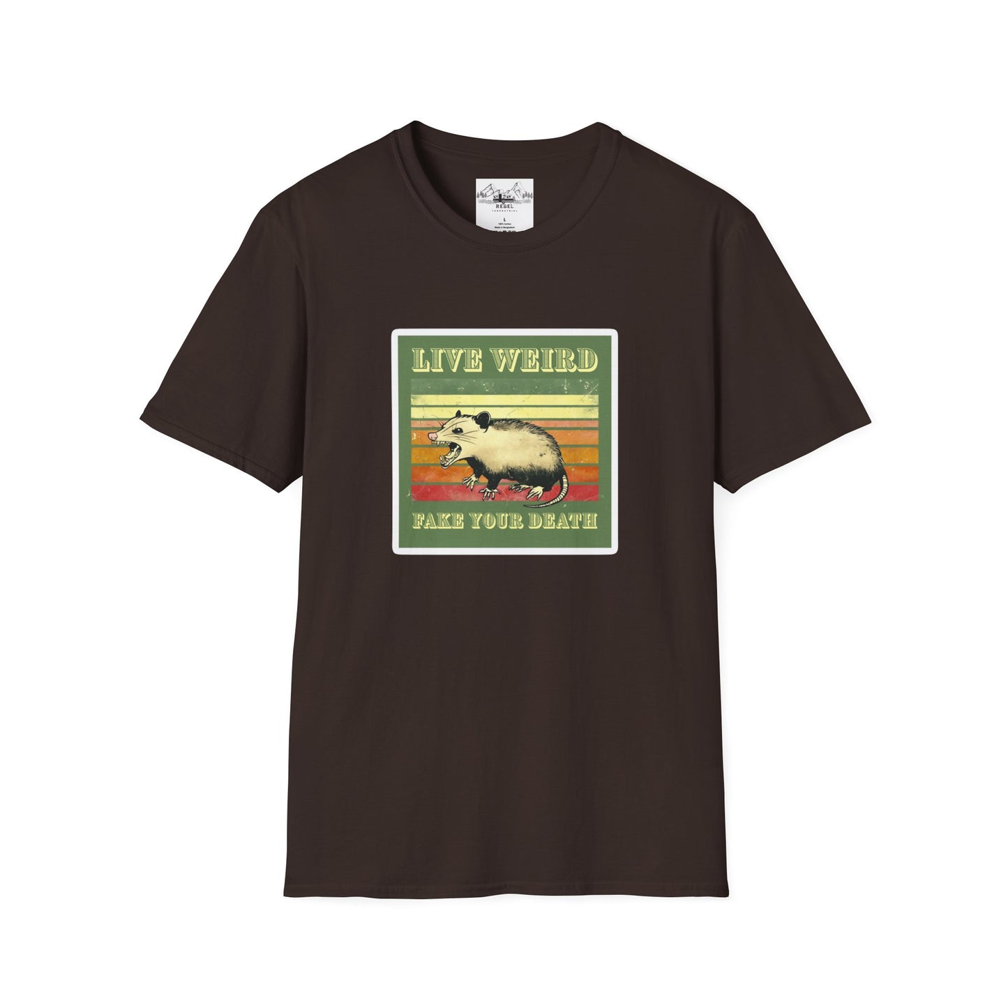 Live Weird, Fake Your Death – Angry Possum T-Shirt