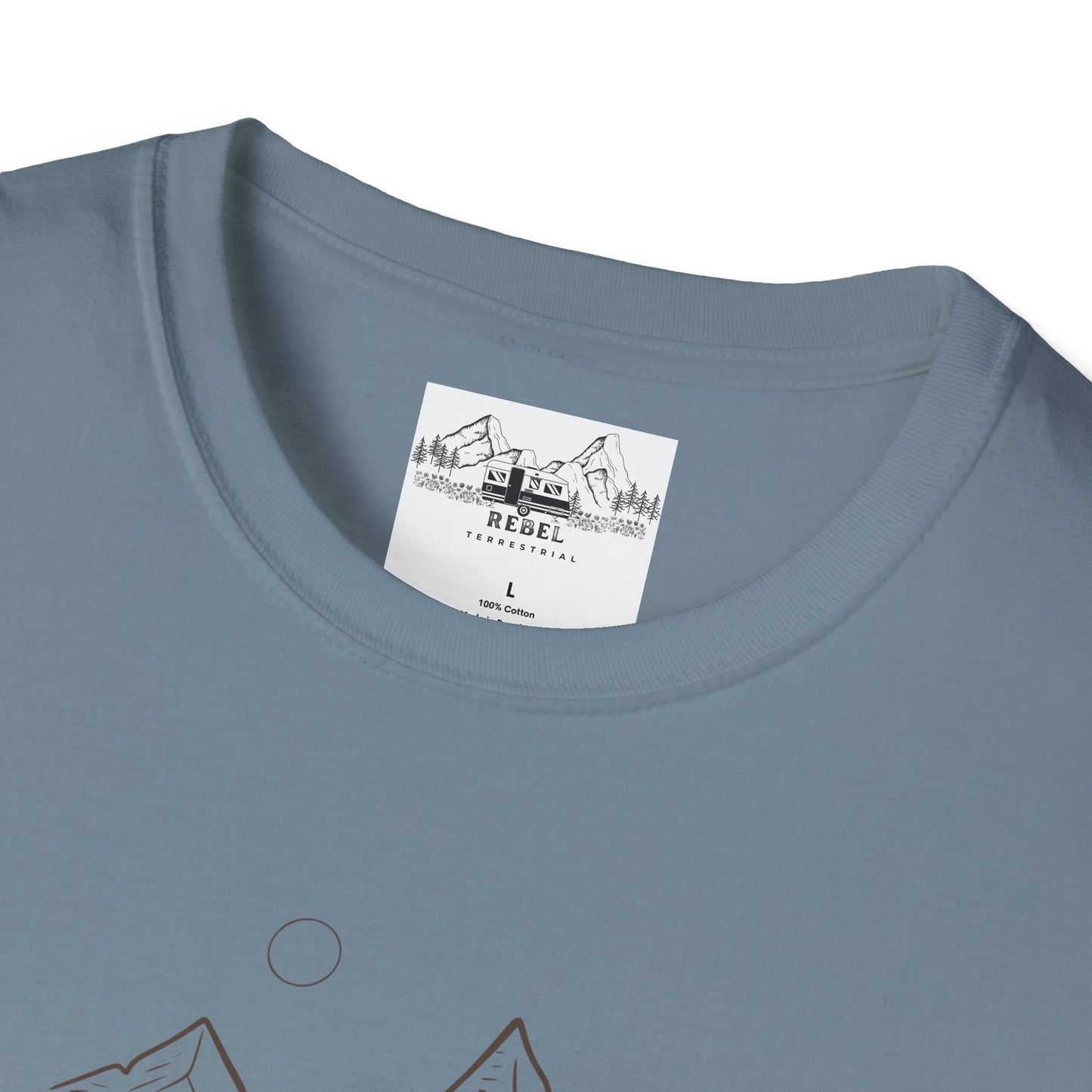 Just Another Half Mile or So | Minimalist Mountain Scene Unisex Softstyle T-Shirt