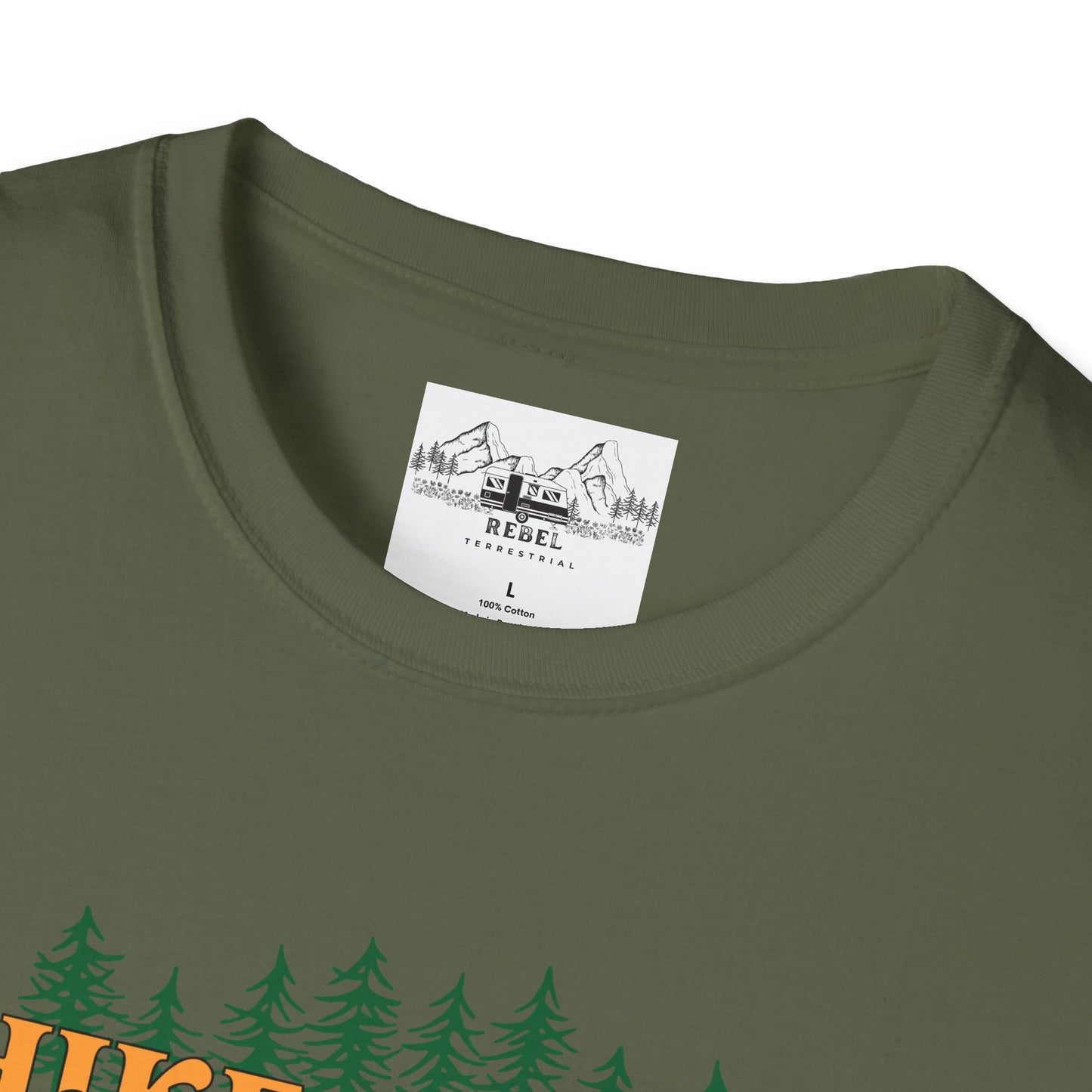 Hike More Worry Less | Retro Pine Trees Unisex Softstyle T-Shirt