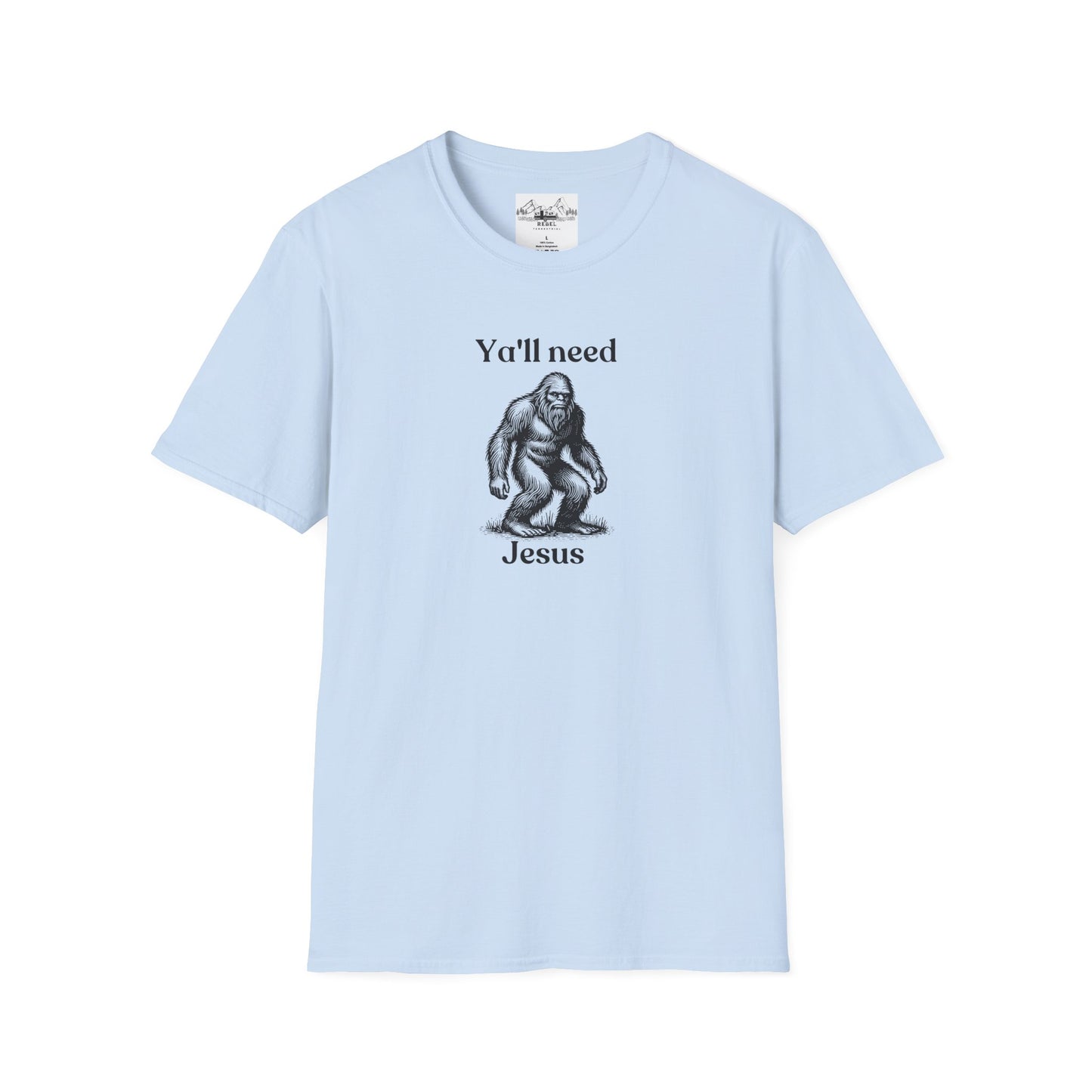 Y’all Need Jesus Bigfoot T-Shirt – Unisex Softstyle Tee