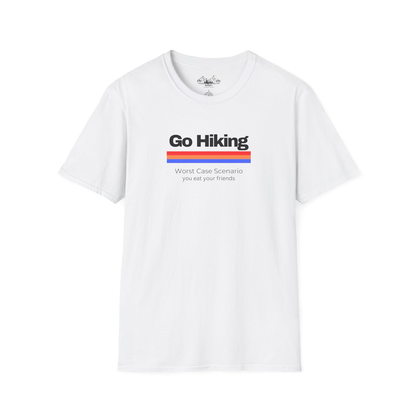 Go Hiking – Worst Case Scenario You Eat Your Friends | Retro Unisex Softstyle T-Shirt