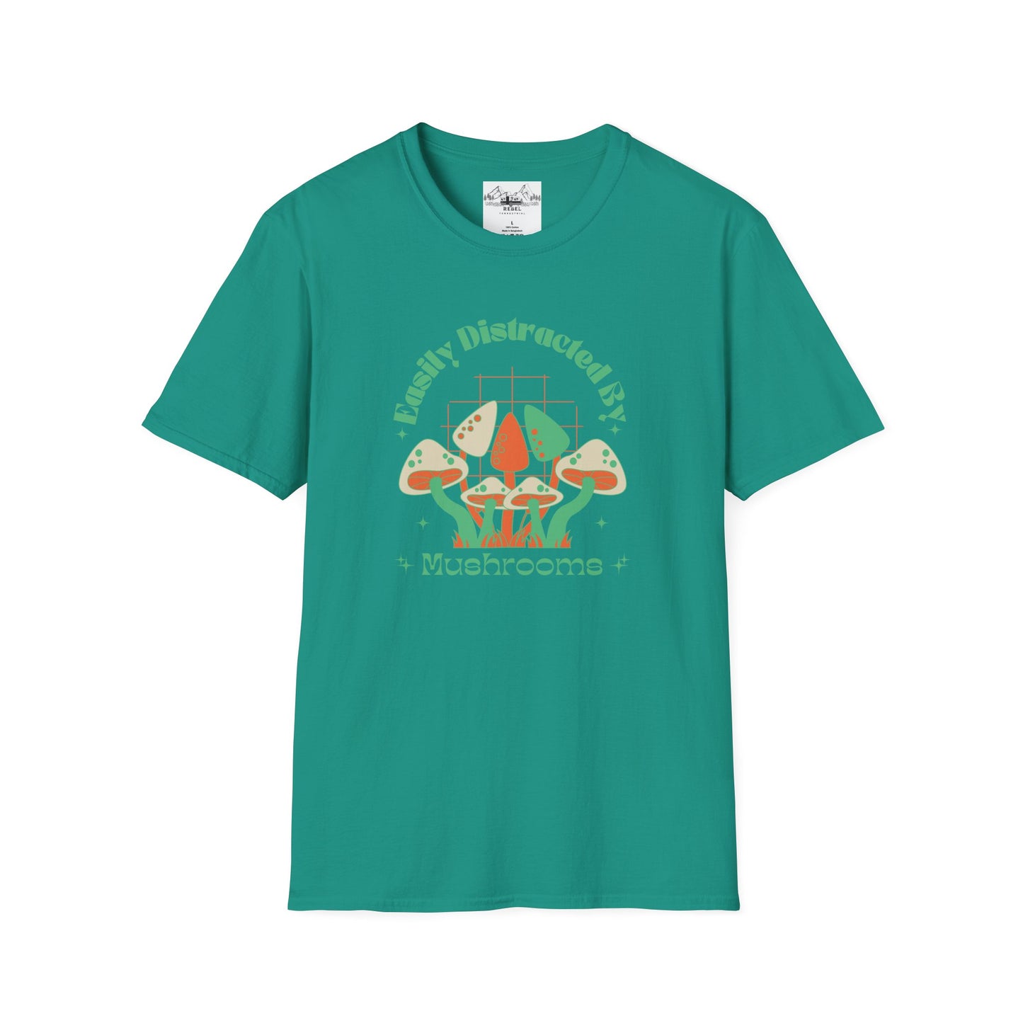 Easily Distracted by Mushrooms – Retro Mushroom Unisex T-Shirt