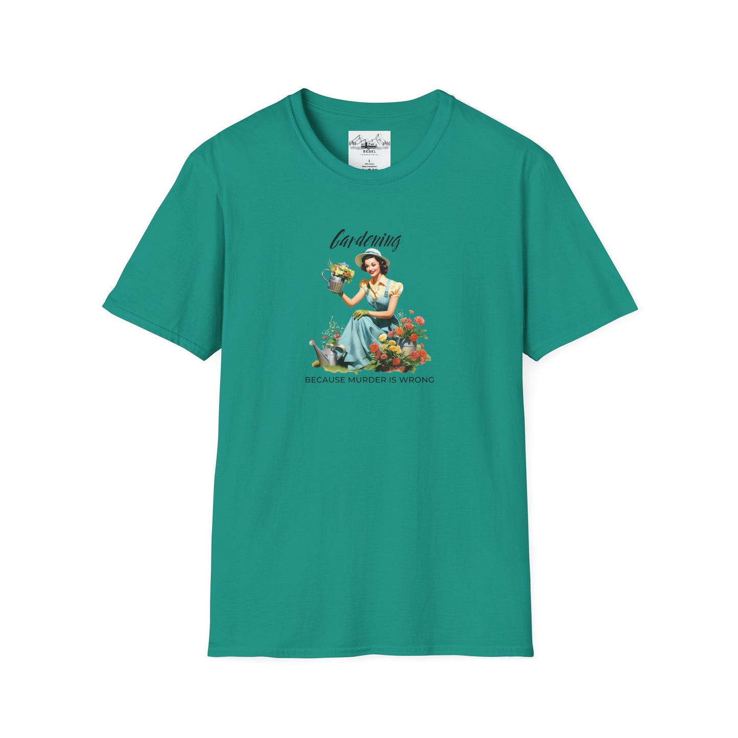 Gardening, Because Murder is Wrong – Vintage Humor T-Shirt