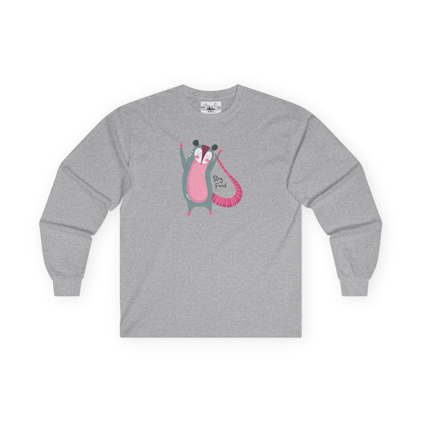 "Stay Feral" – Happy Possum Long Sleeve Tee