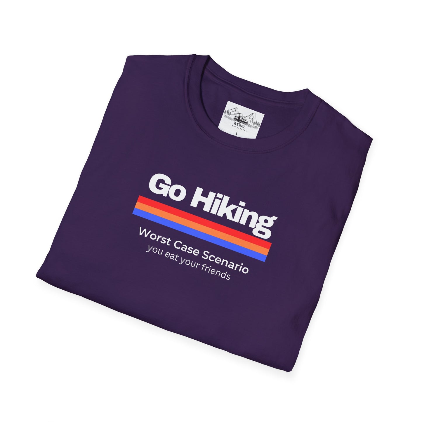 Go Hiking – Worst Case Scenario You Eat Your Friends | Retro Unisex Softstyle T-Shirt