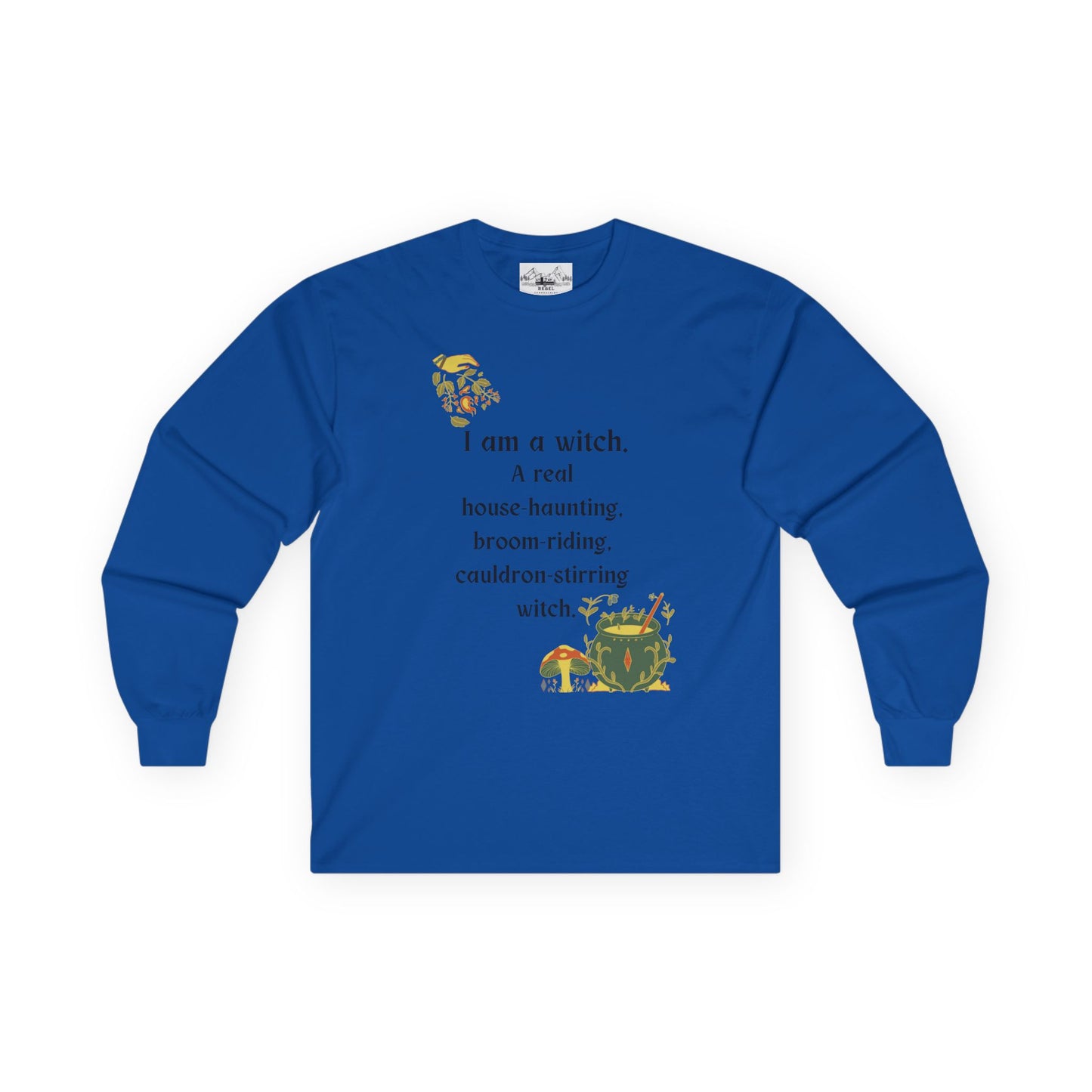 The Real Witch Cauldron & Broom Unisex Long Sleeve T-Shirt