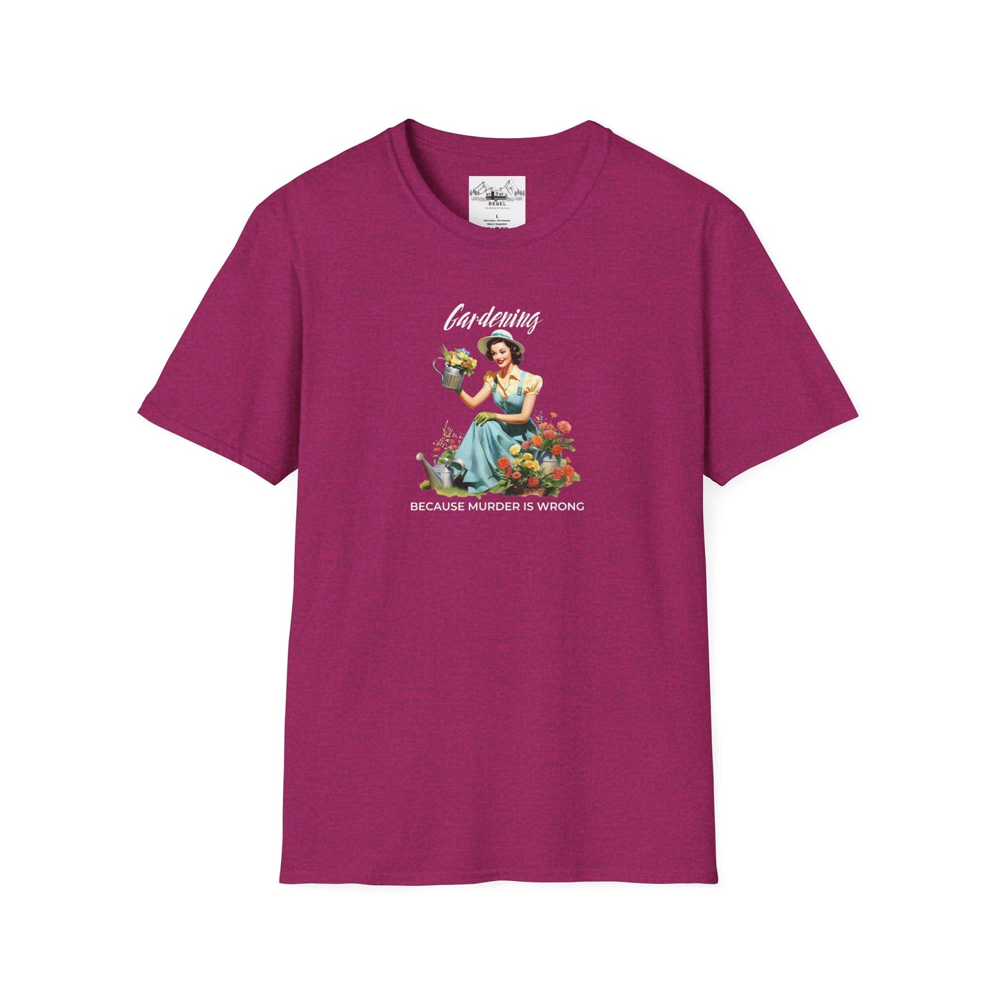 Gardening, Because Murder is Wrong – Vintage Humor T-Shirt