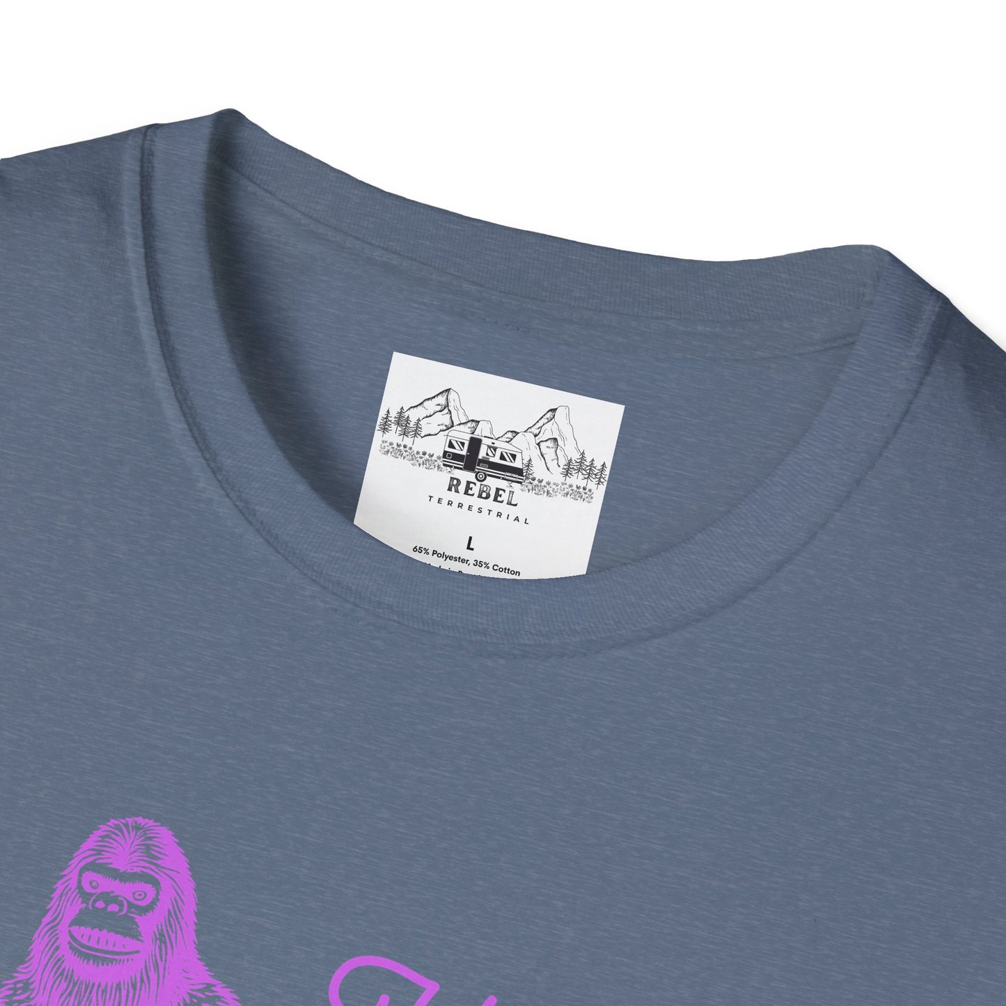 Hey Shuga Bigfoot T-Shirt – Unisex Softstyle Tee in Lurid Pink