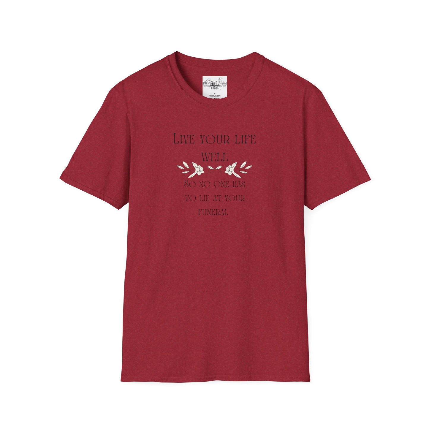 Live Your Life Well – Funny Gravestone-Inspired Floral T-Shirt