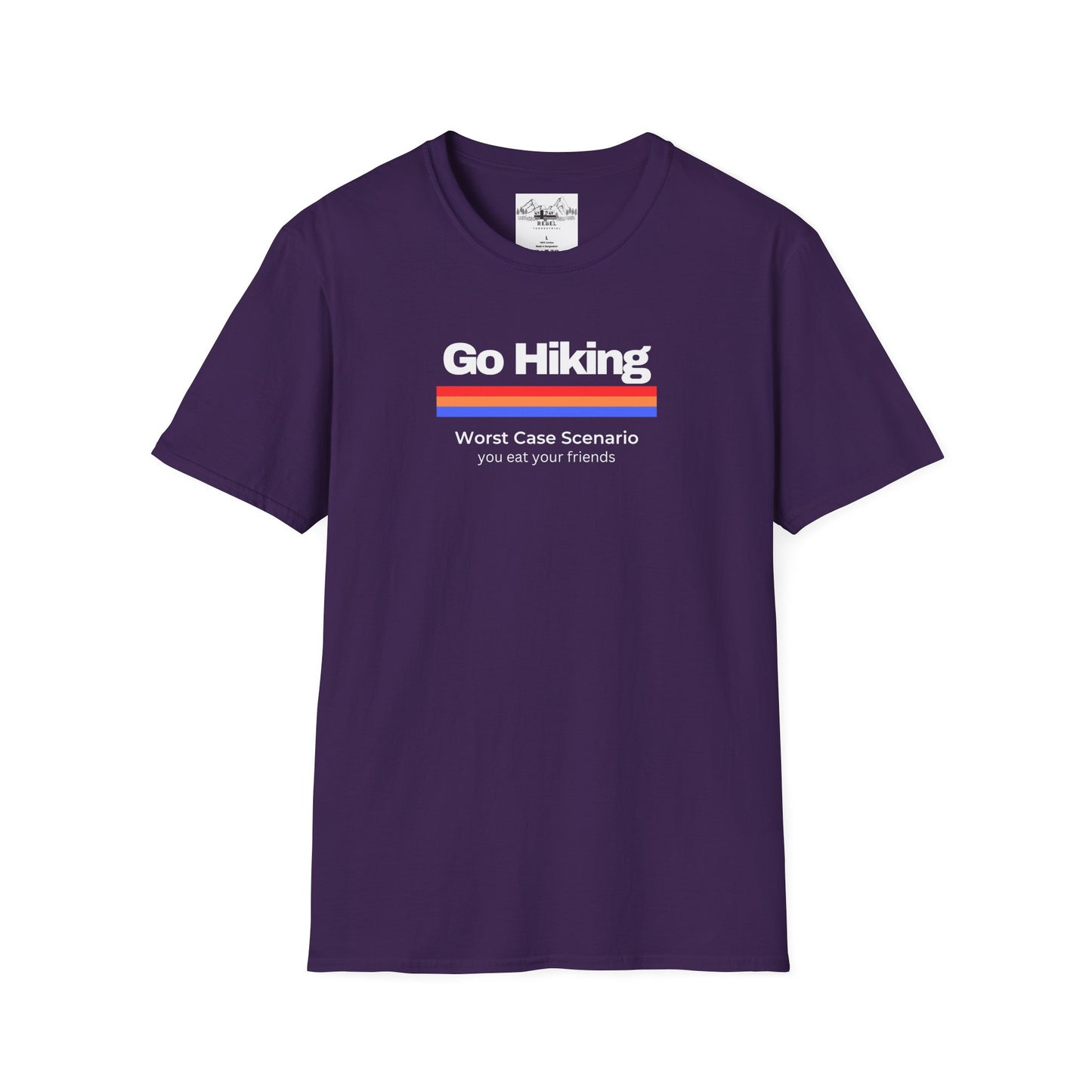 Go Hiking – Worst Case Scenario You Eat Your Friends | Retro Unisex Softstyle T-Shirt