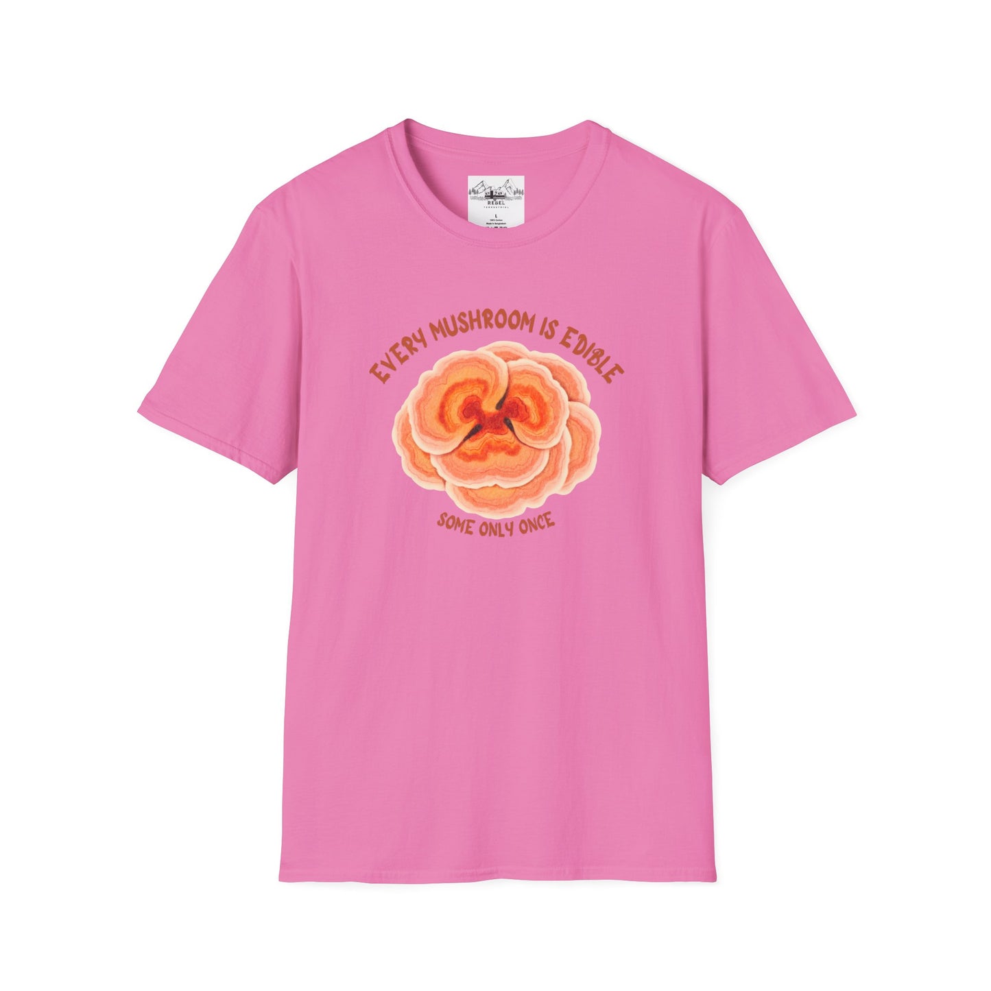 Turkey Tail Mushroom "Every Mushroom is Edible (Some Only Once)" Unisex Softstyle T-Shirt