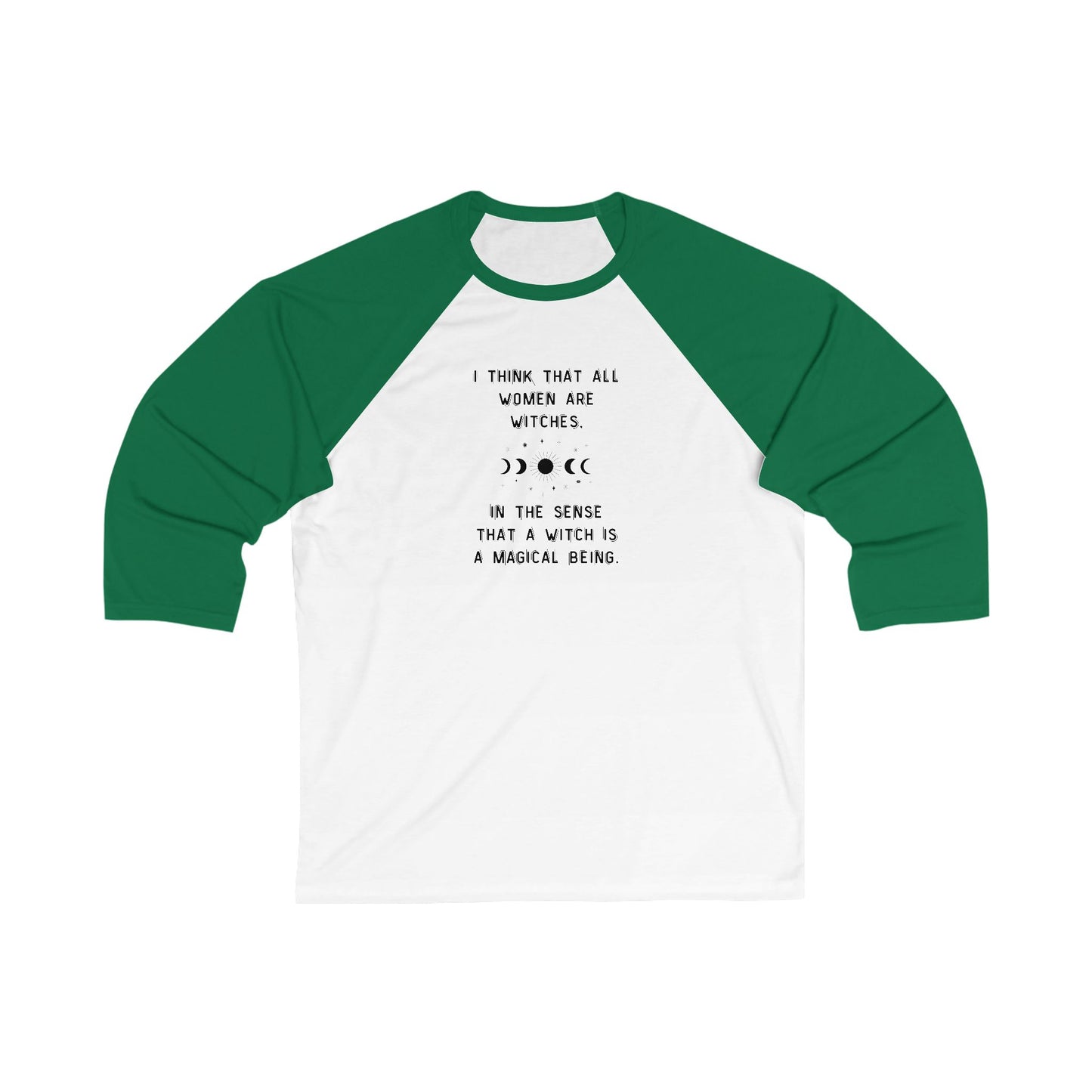 Empowered Witch Baseball Tee - Phases of the Moon (Unisex 3/4 Sleeve)