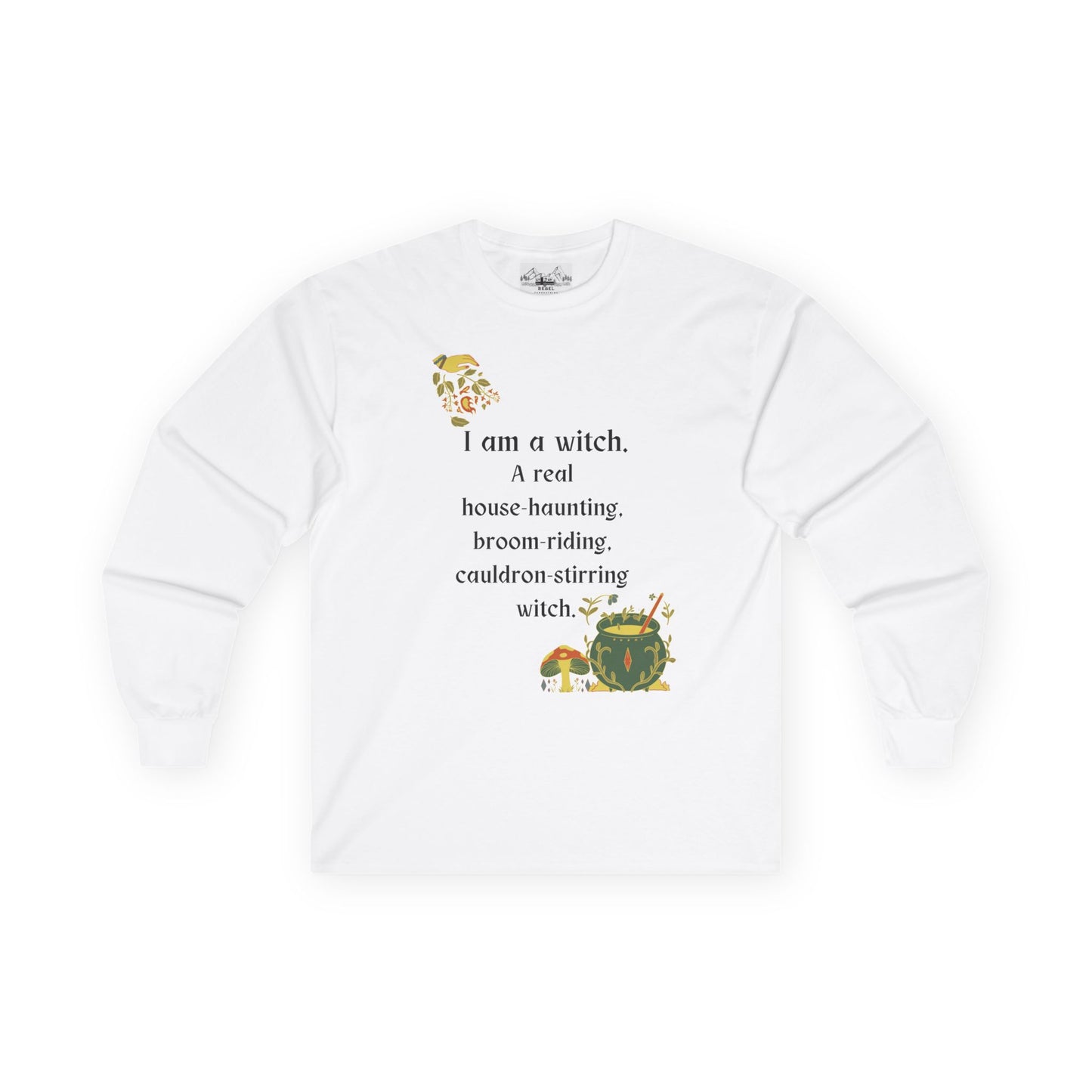 The Real Witch Cauldron & Broom Unisex Long Sleeve T-Shirt
