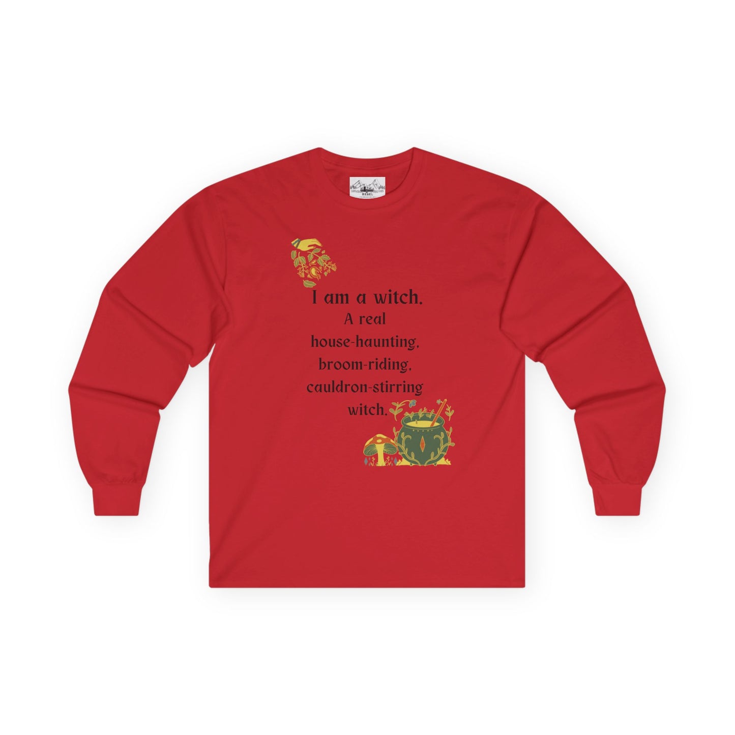 The Real Witch Cauldron & Broom Unisex Long Sleeve T-Shirt