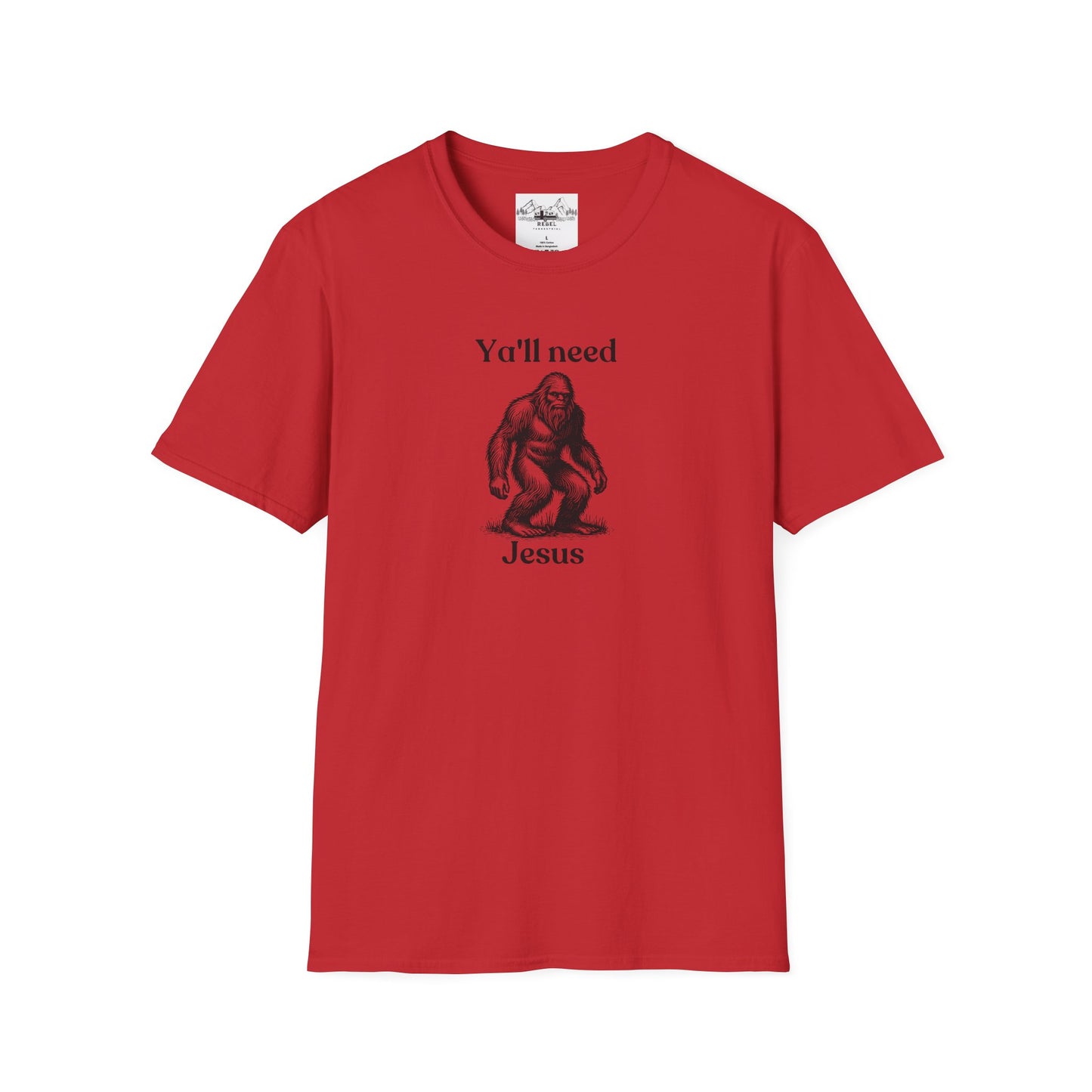 Y’all Need Jesus Bigfoot T-Shirt – Unisex Softstyle Tee