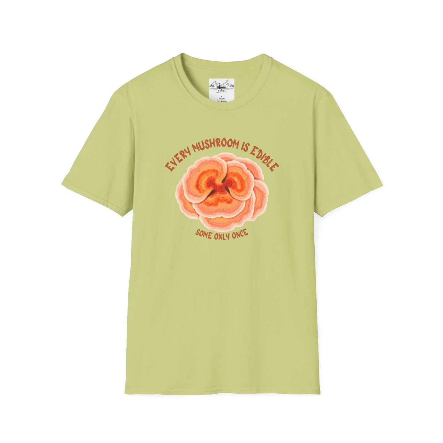 Turkey Tail Mushroom "Every Mushroom is Edible (Some Only Once)" Unisex Softstyle T-Shirt