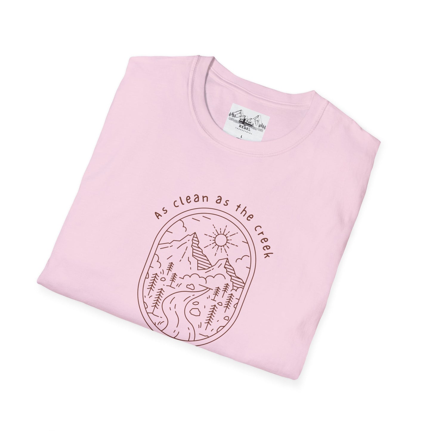 As Clean as the Creek I Bathed In – Mountain Creek Unisex Softstyle T-Shirt