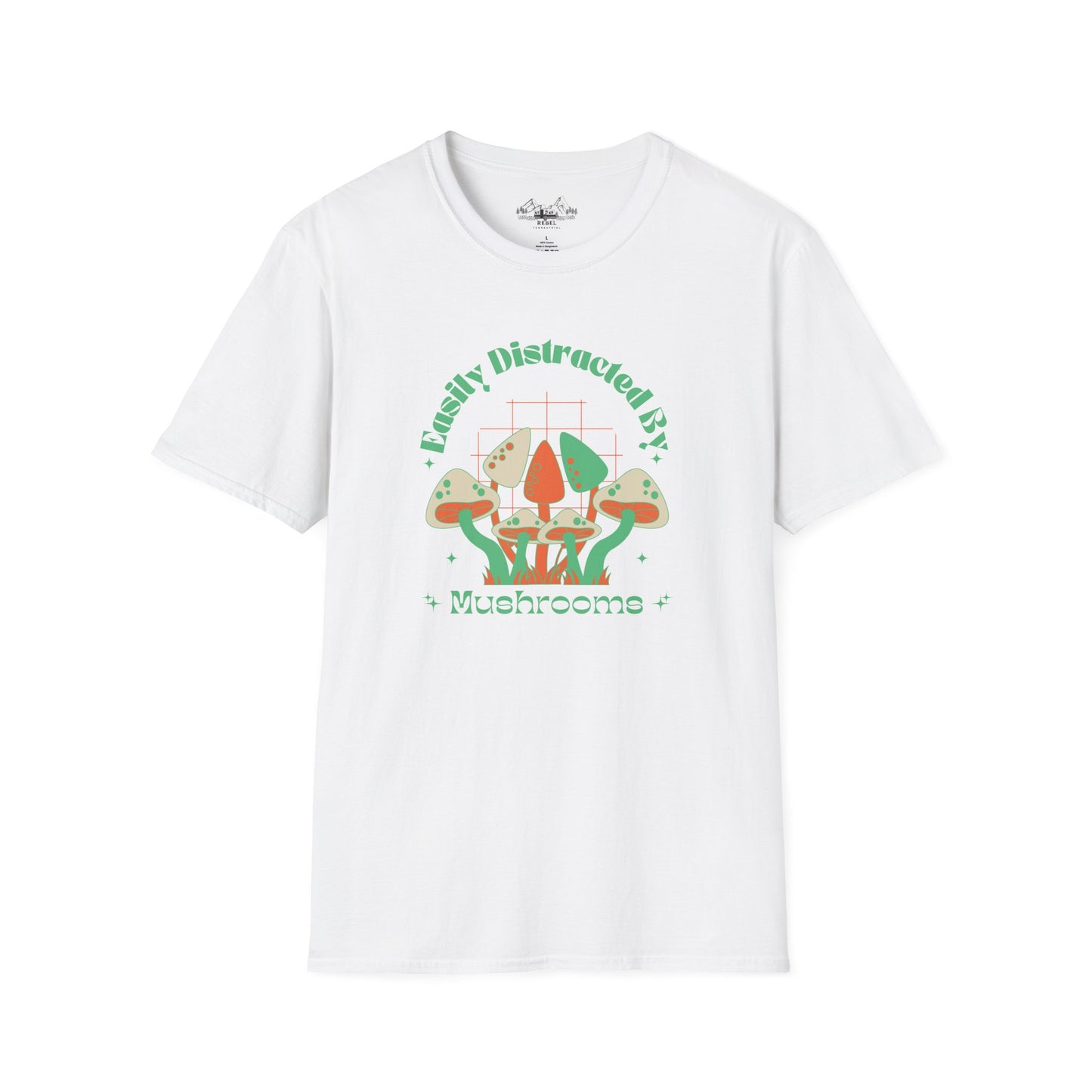 Easily Distracted by Mushrooms – Retro Mushroom Unisex T-Shirt