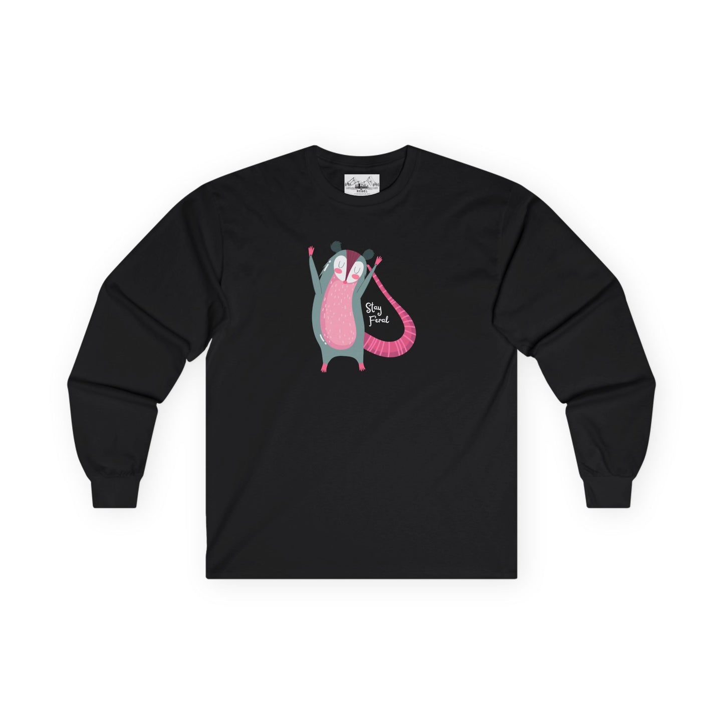 "Stay Feral" – Happy Possum Long Sleeve Tee