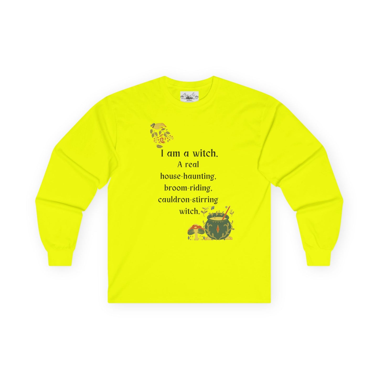 The Real Witch Cauldron & Broom Unisex Long Sleeve T-Shirt