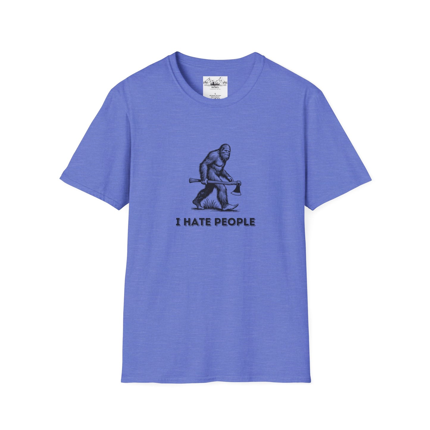 Bigfoot with Axe – "I Hate People" Unisex Softstyle T-Shirt