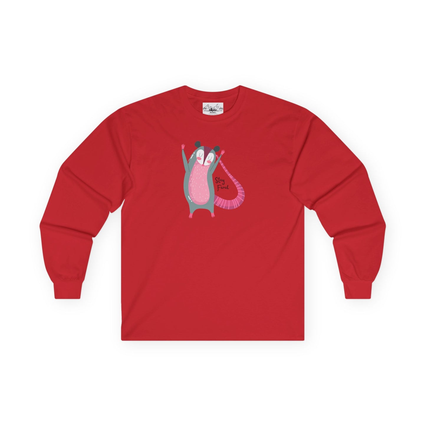 "Stay Feral" – Happy Possum Long Sleeve Tee