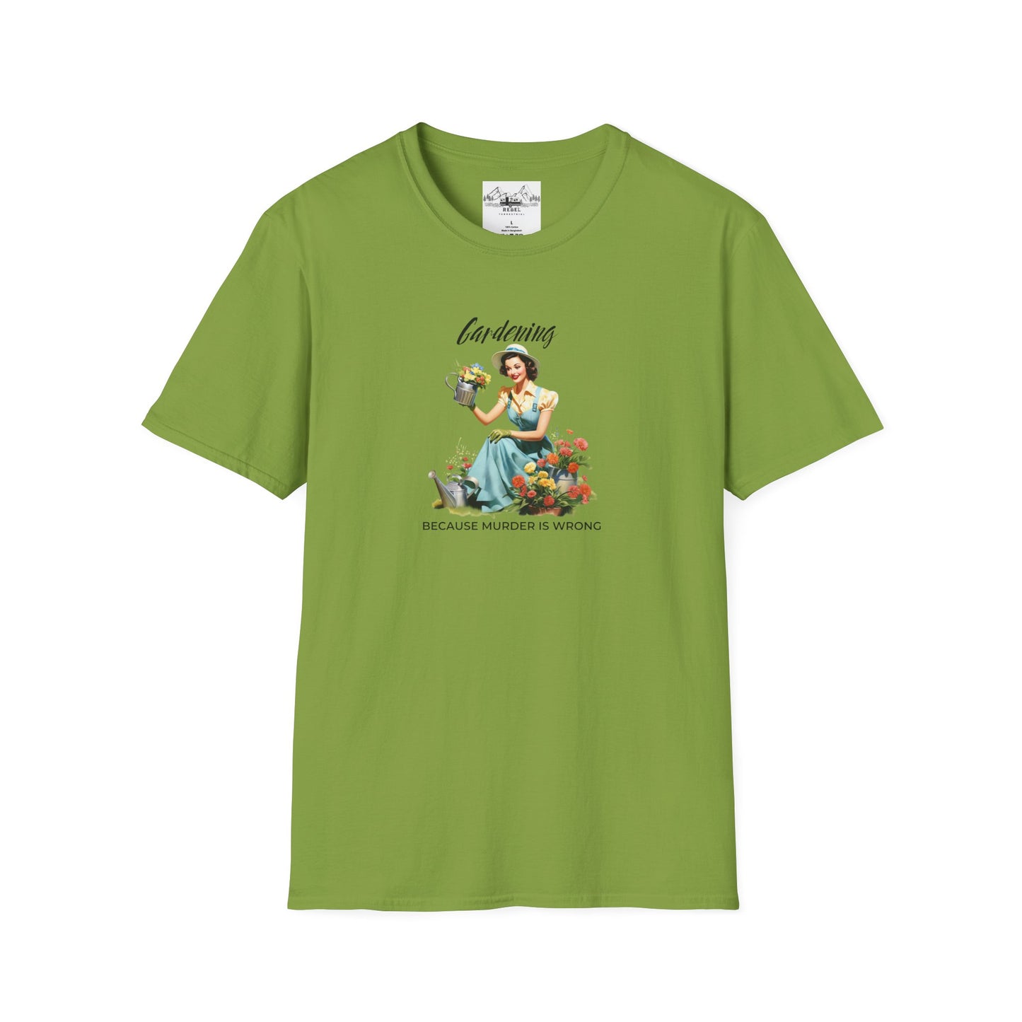 Gardening, Because Murder is Wrong – Vintage Humor T-Shirt